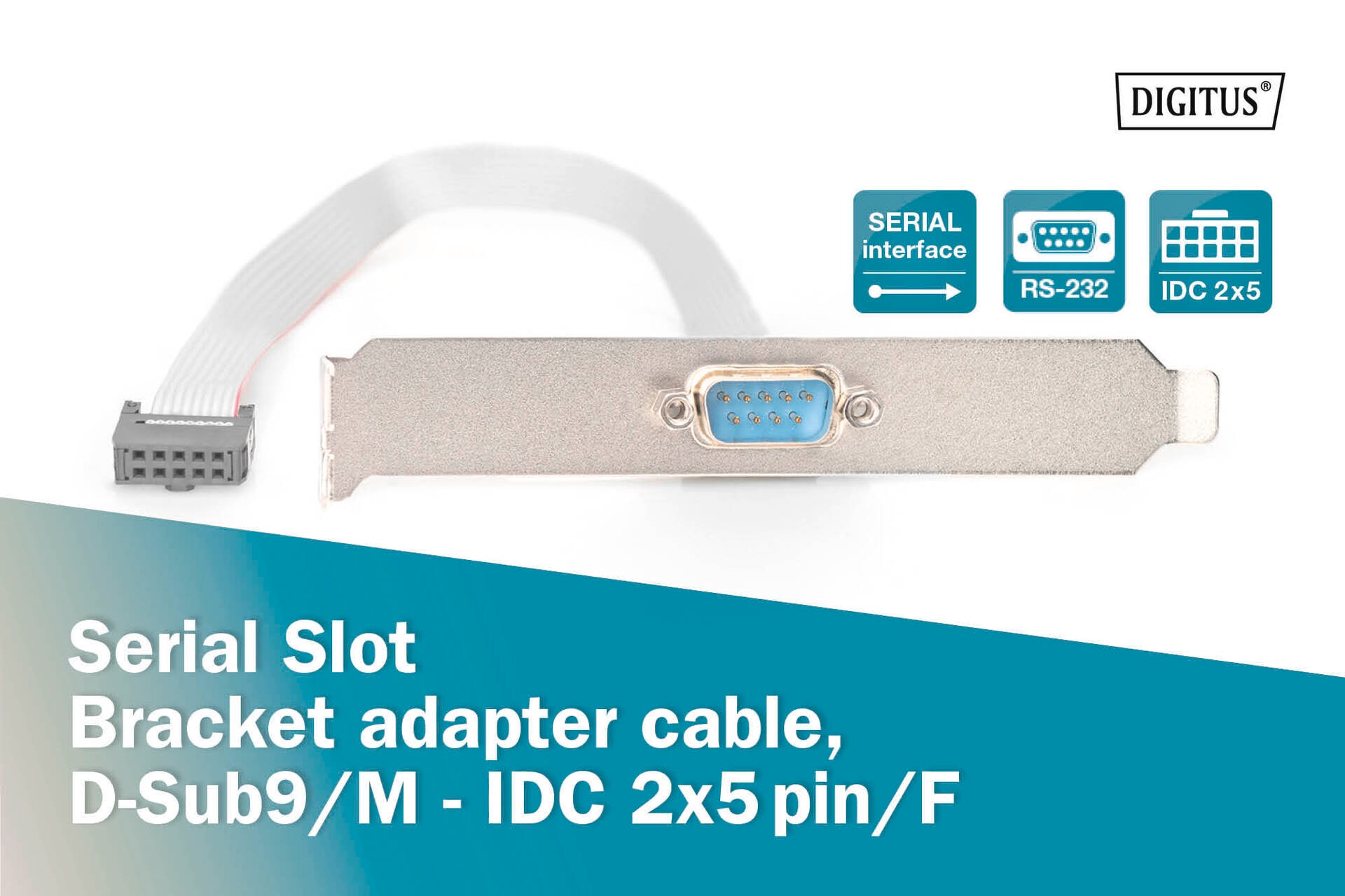 Digitus Video-Kabel »Slotblech Adapterkabel D-Sub9/St, IDC 2x 5pin/Bu«, 25 cm