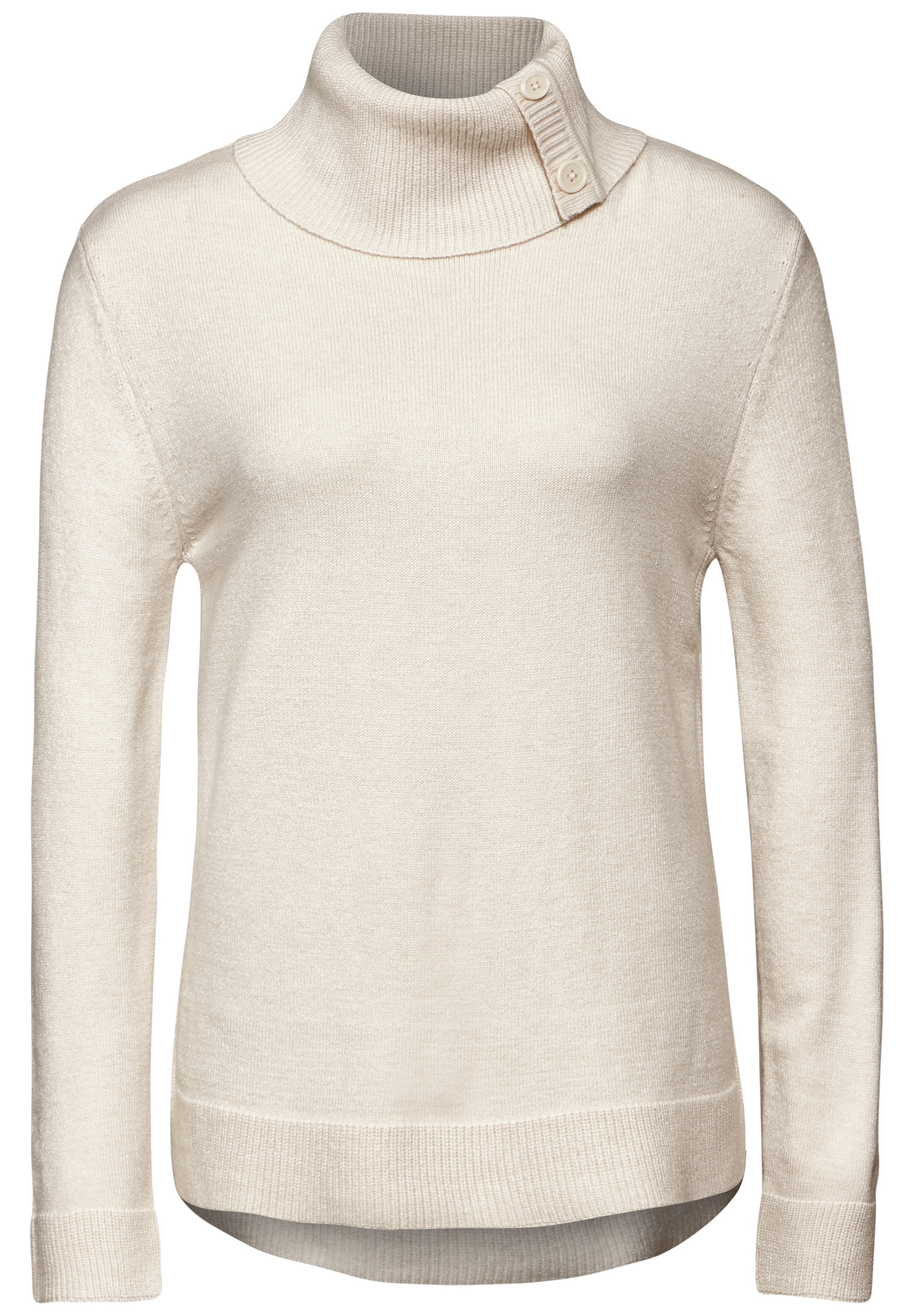 STREET ONE Strickpullover, Kragen mit Knopfdetail