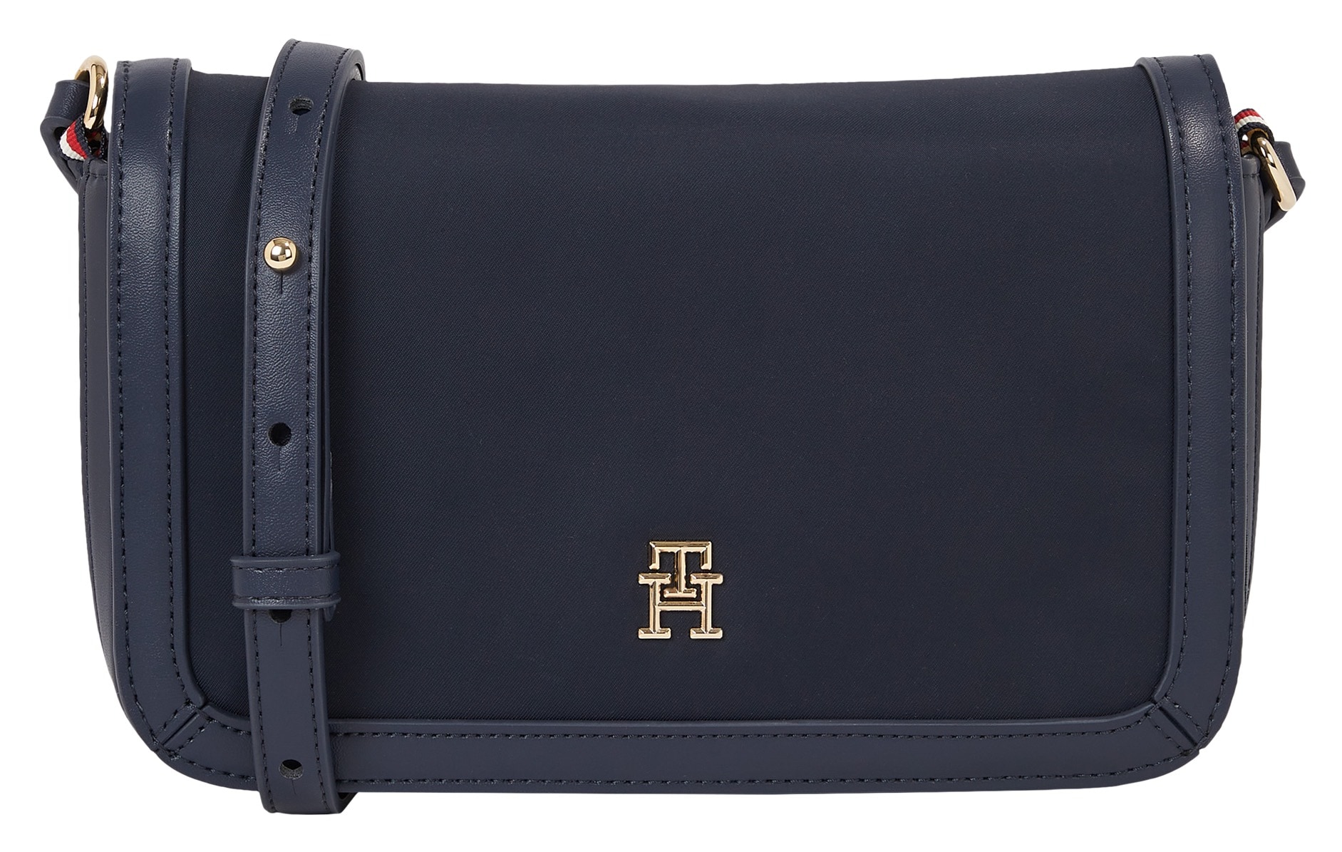 Tommy Hilfiger Umhängetasche »TH ESSENTIAL S FLAP CROSSOVER«, Handtasche Damen Tasche Damen Schultertasche Recycelte Materialien