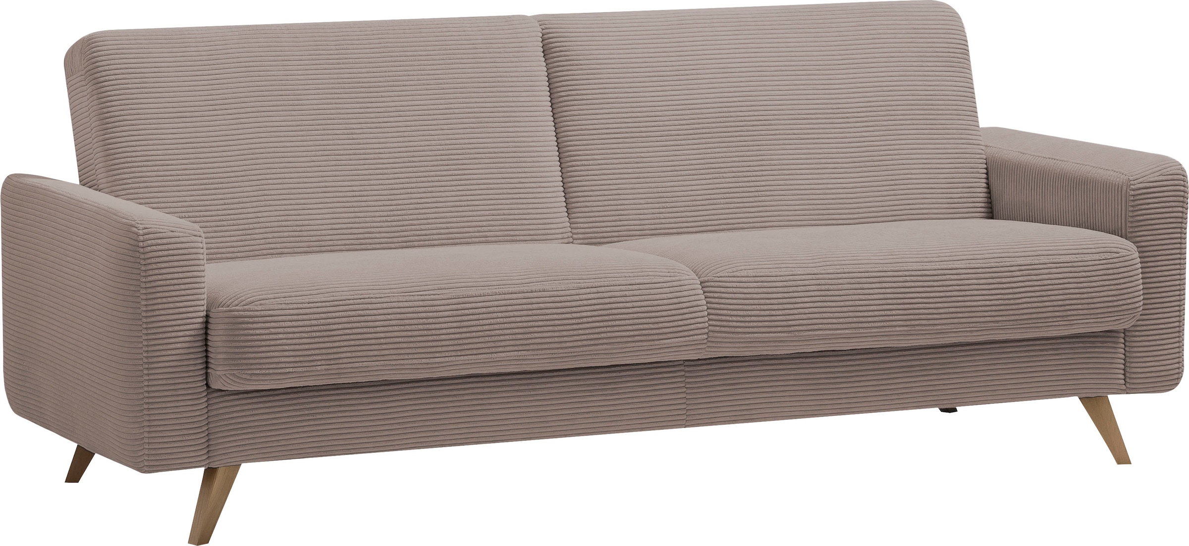 exxpo - sofa fashion 3-Sitzer »Samso, elegant und bequem, aktueller Cord Bezug, Kippcouch«, hochwertige Verarbeitung, Schlafsofa inkl. Bettfunktion und Bettkasten