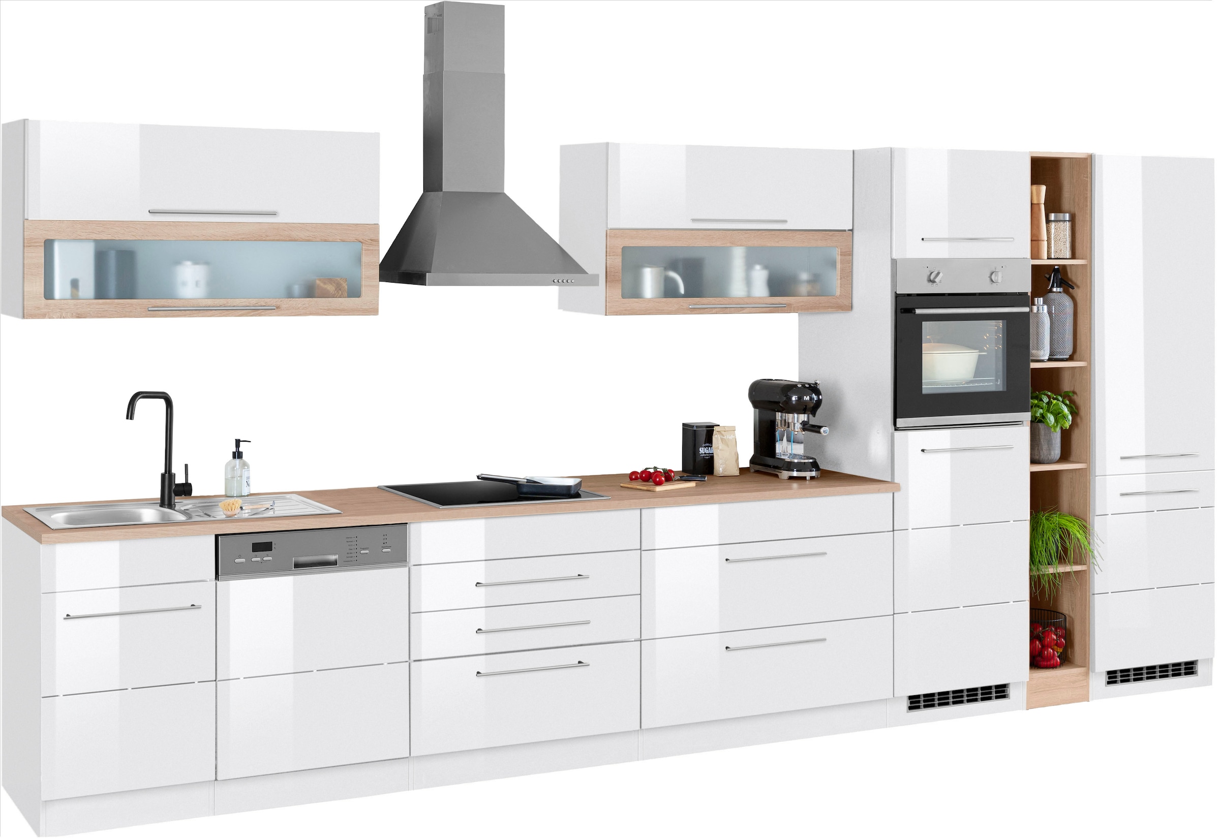 KOCHSTATION Küchenzeile "KS-Wien" Breite 440 cm, wahlweise mit E-Geräten und Induktion