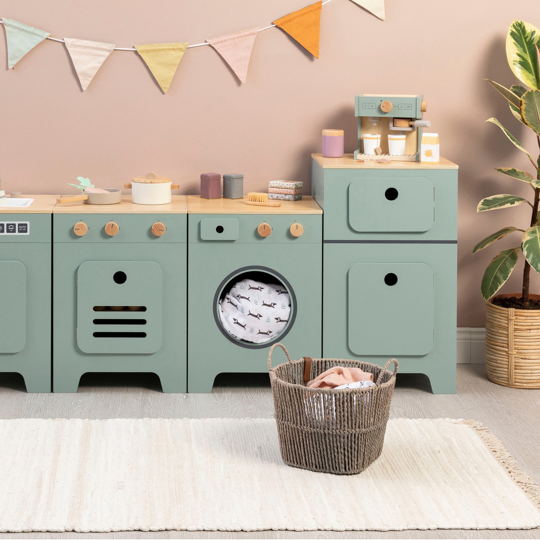 MUSTERKIND® Kinder-Kühlschrank »Mix & Match, salbei/natur«, FSC® - schützt Wald