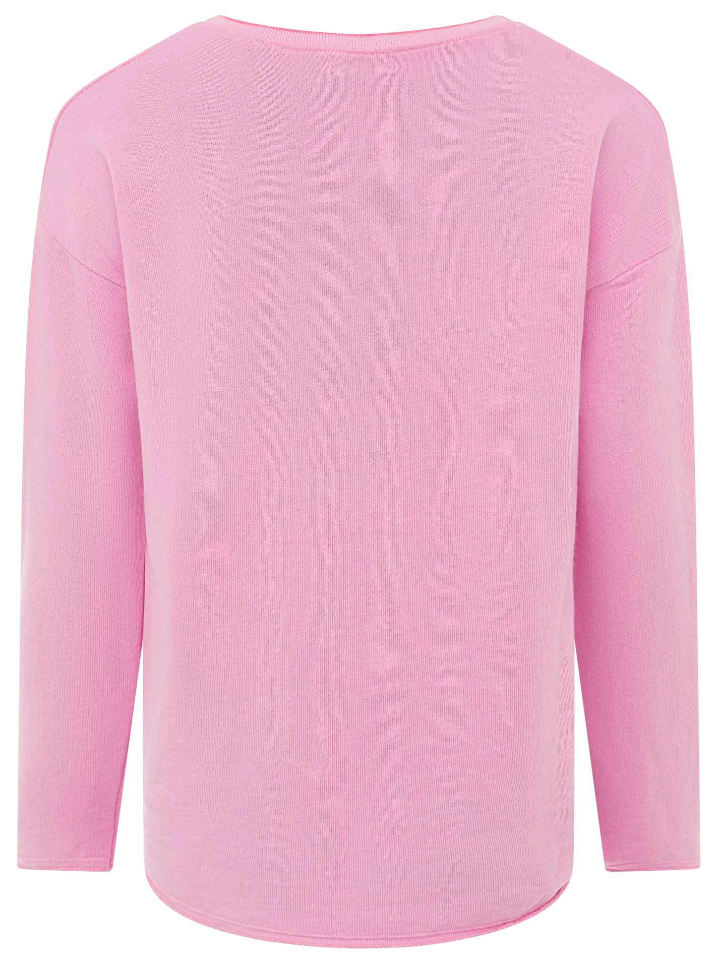 Zwillingsherz Sweatshirt »„Positive Mind Neon Kante”«, mit Kontrastnaht, V-Neck, washed out Optik, langarm
