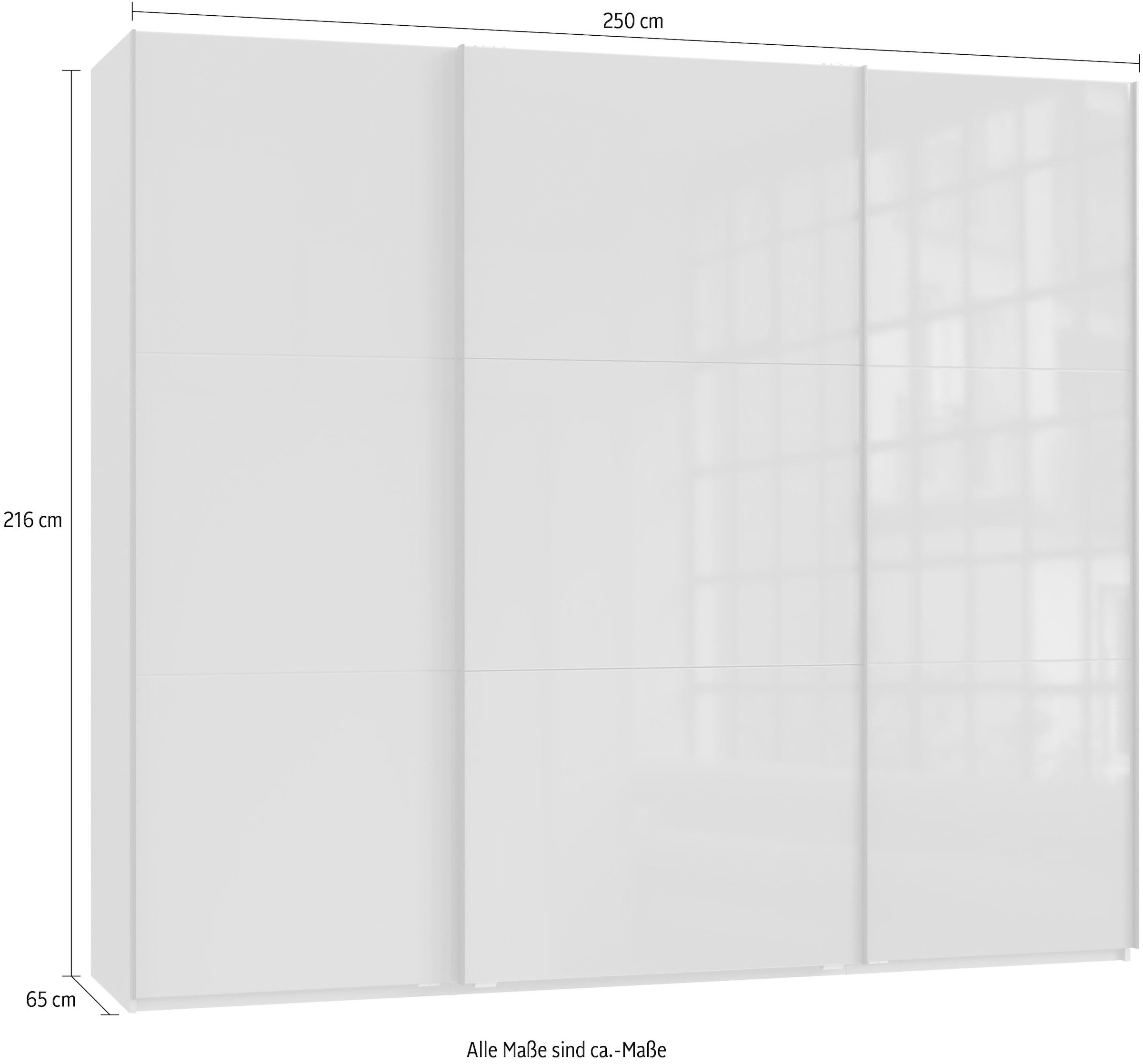 Wimex Kleiderschrank »Indiana by fresh to go, wahlweise mit oder ohne Spiegel«, (INKLUSIVE Innenausstattung und Selbsteinzug für die Türen), große Breiten250 oder 300cm, mit oder ohne Glasfront, Made in Germany