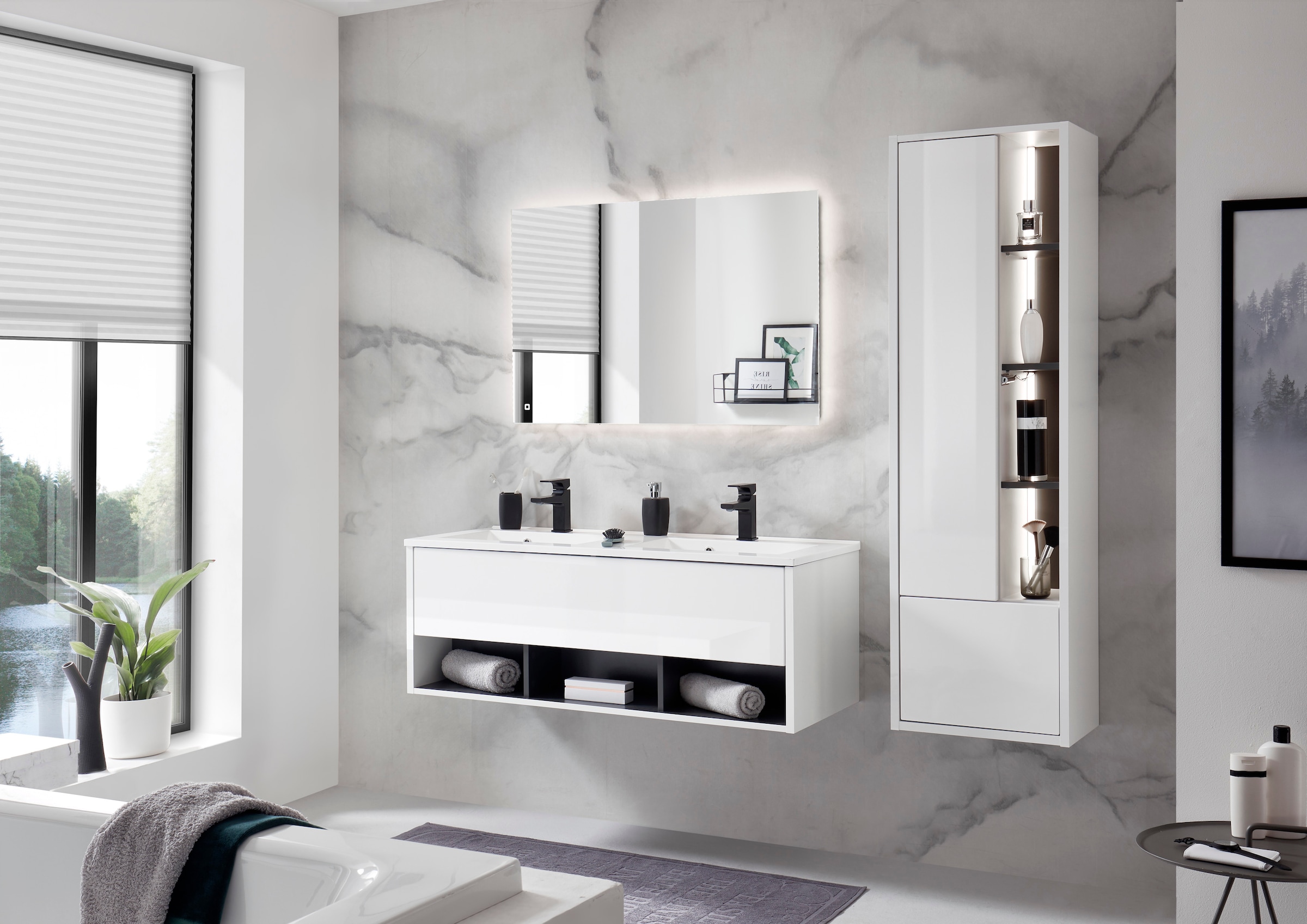 PLACES OF STYLE Badmöbel-Set »Studio Line, Bad im modernen Design, 3-teiliges Badezimmer« 3 Stk. tlg.