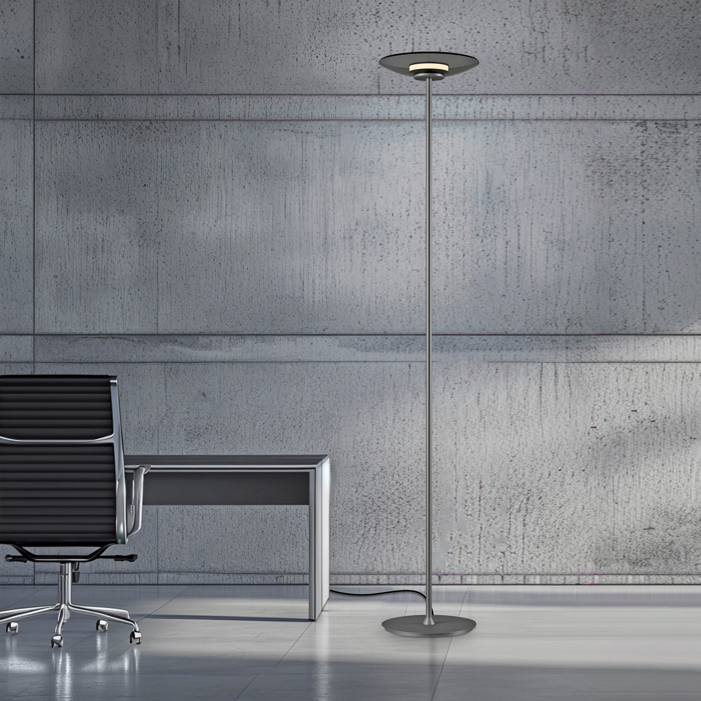 Neuhaus PURE LED Stehlampe »PURE Moon« LED-Board 1 Stk. Warmweiß Stufenloses dimmen per Touchdimmer, Rauchglas