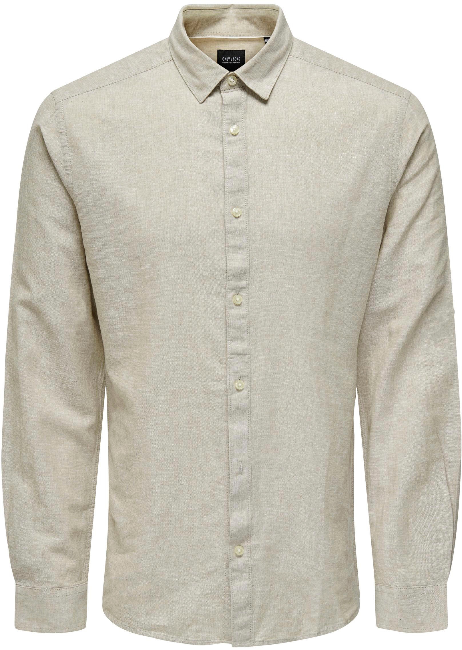 ONLY & SONS Langarmhemd »ONSCAIDEN LS SOLID LINEN SHIRT NOOS«