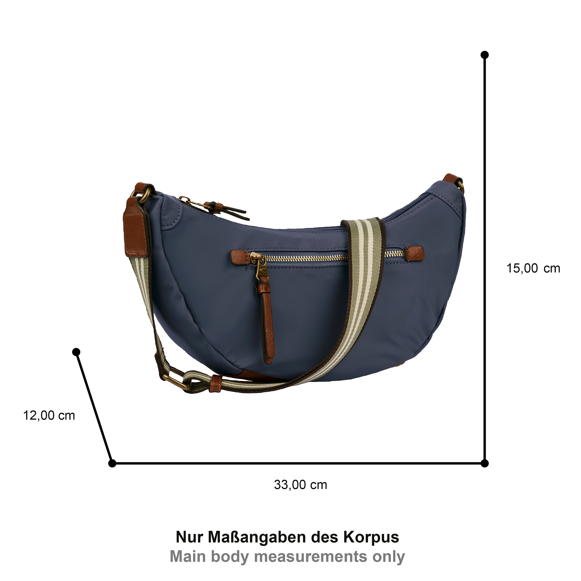 camel active Handtasche »Bari« aus hochwertigem matten Nylon mit gestreiftem Gewebeband