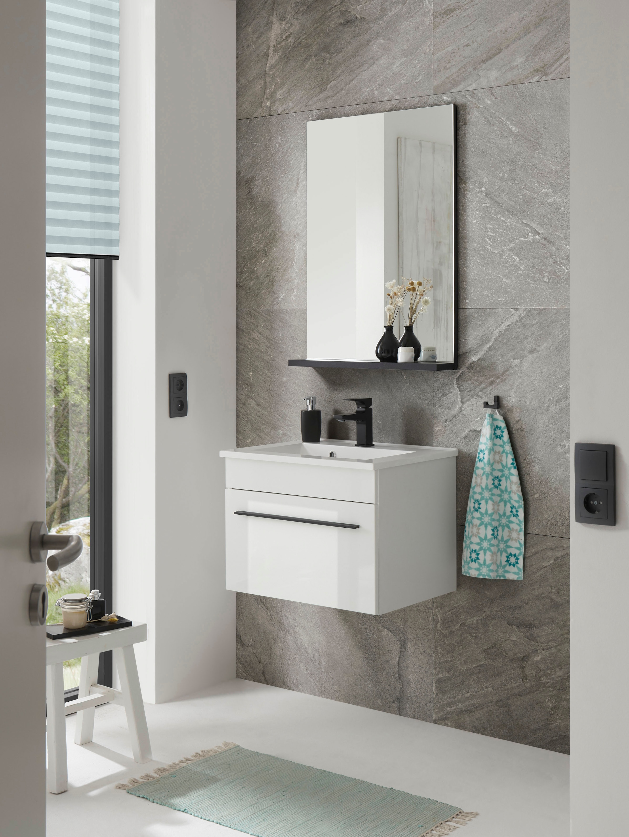 Home affaire Badmöbel-Set »Cantara, Bad im modernen Design, 2-teiliges Badezimmer« Set, 2 Stk. tlg.