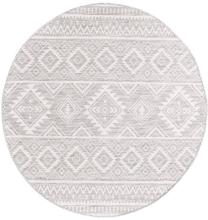 Carpet City Outdoorteppich »PALM3522«, rund, 5 mm Höhe, Wetterfest & UV-beständig, für Balkon, Terrasse, Küche, flach gewebt