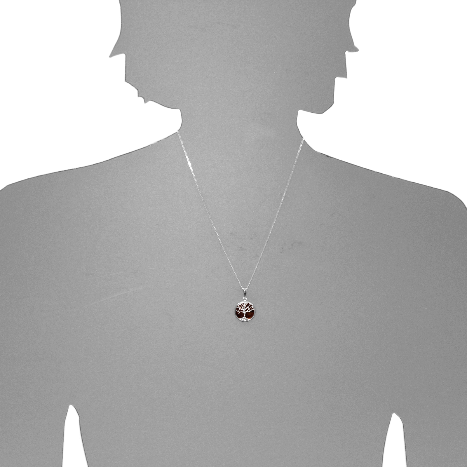 OSTSEE-SCHMUCK Kette mit Anhänger »- Lebensbaum 17 mm - Silber 925/000 - Bernstein«