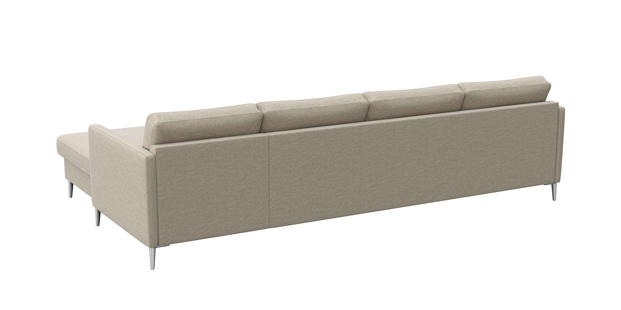 FLEXLUX Ecksofa »Fiore, L-Form, bequem und komfortabel durch hochwertigem Sitzaufbau«, schmale Armlehnen, Kaltschaum, Füße Alu