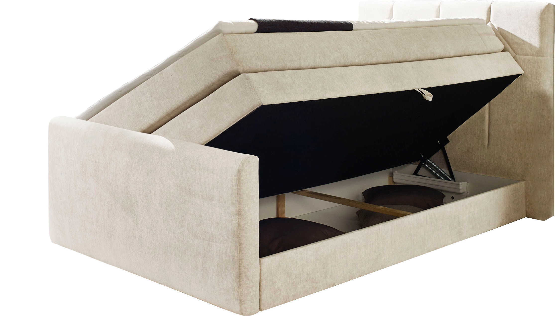 Places of Style Boxspringbett »Atlanta«, inklusive Topper und Bettkasten