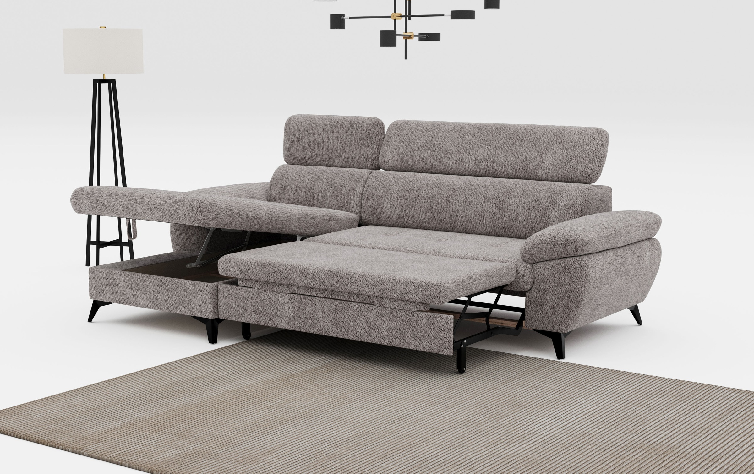 COTTA Ecksofa »Hudson L-Form«, mit Kopfteilverstellung, wahlweise mit Bettfunktion & Bettkasten