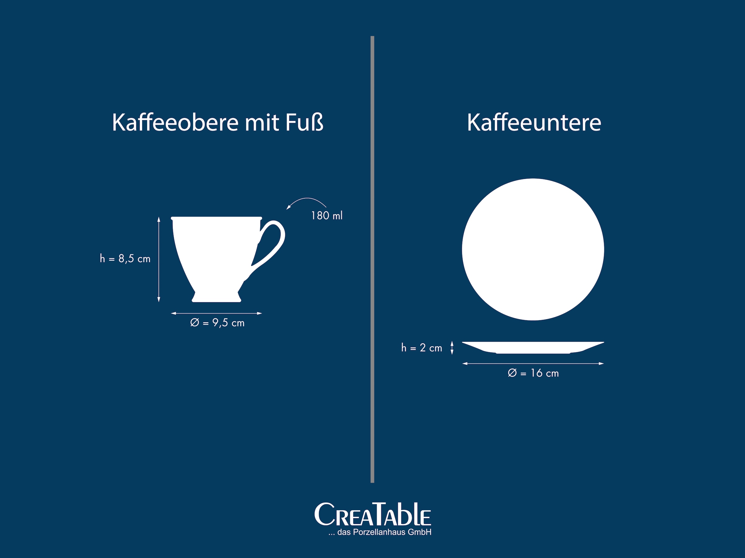 CreaTable Tasse »Valencia Weiß, Kaffeeset, 12-tlg.« Elegant, Boho Chic
