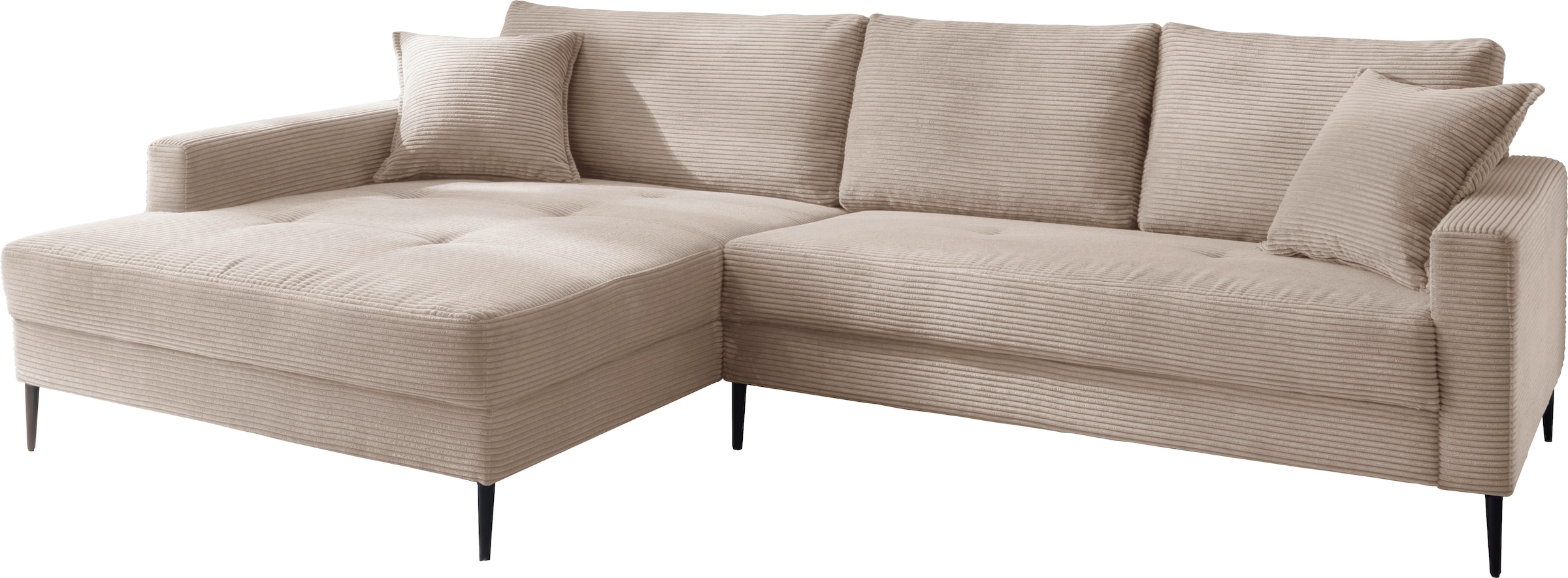 Trends by HG Ecksofa »Summer L-Form« in Cord-Stoff mit Metallfuß