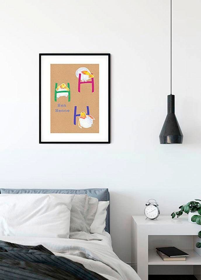 Komar Bild »ABC Animal H«, Buchstaben, (1 St.), Wandbild zur Dekoration - ohne Rahmen