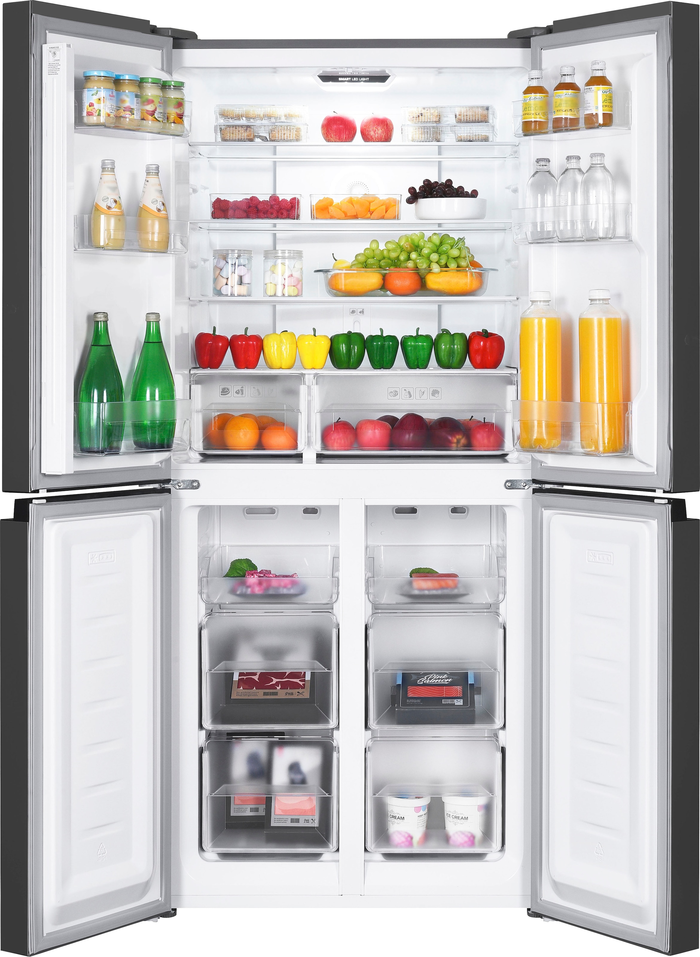 Hanseatic Multi Door »HCDC18080CI« 180 cm hoch 79 cm breit NoFrost, Display, Türalarm