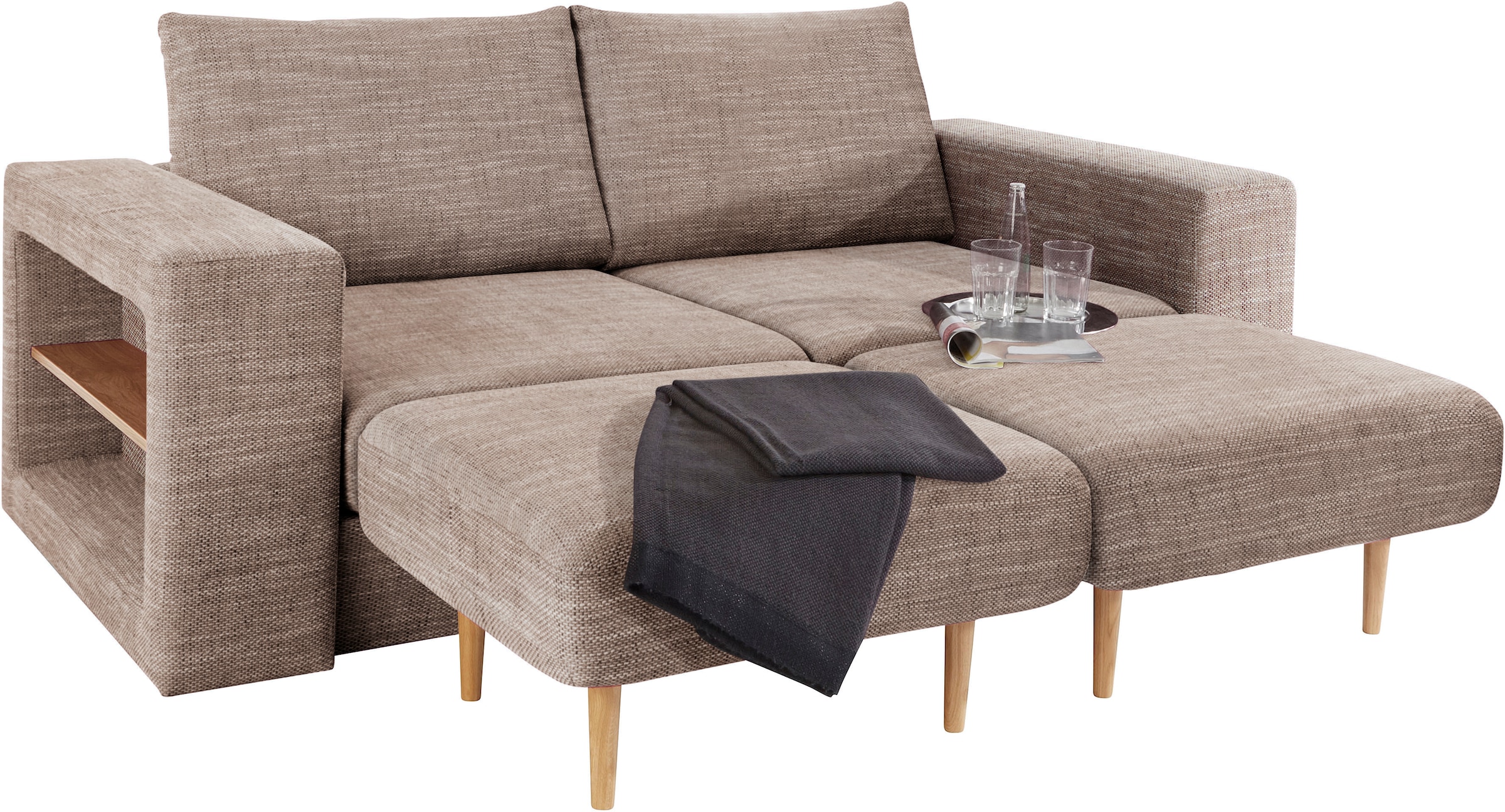 LOOKS by Wolfgang Joop 3-Sitzer »Looksvb« Verwandlungssofa: aus Sofa wird Sofa mit 2 Hockern, mit Regalfunktion
