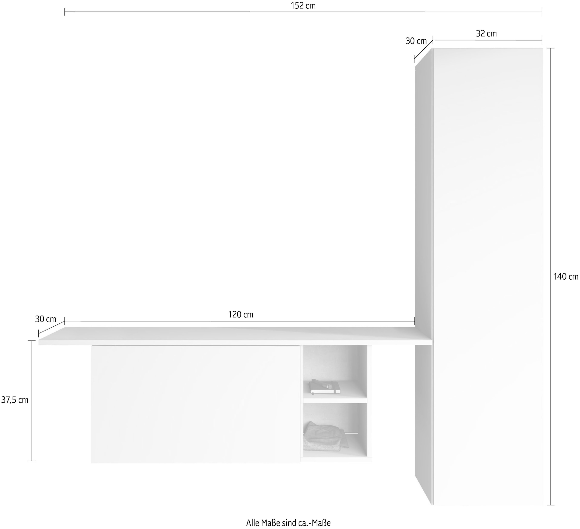 borchardt Möbel Garderoben-Set »Toledo, moderne hängende Garderobe, Schminktisch mit Regalfächern« Spar-Set, 