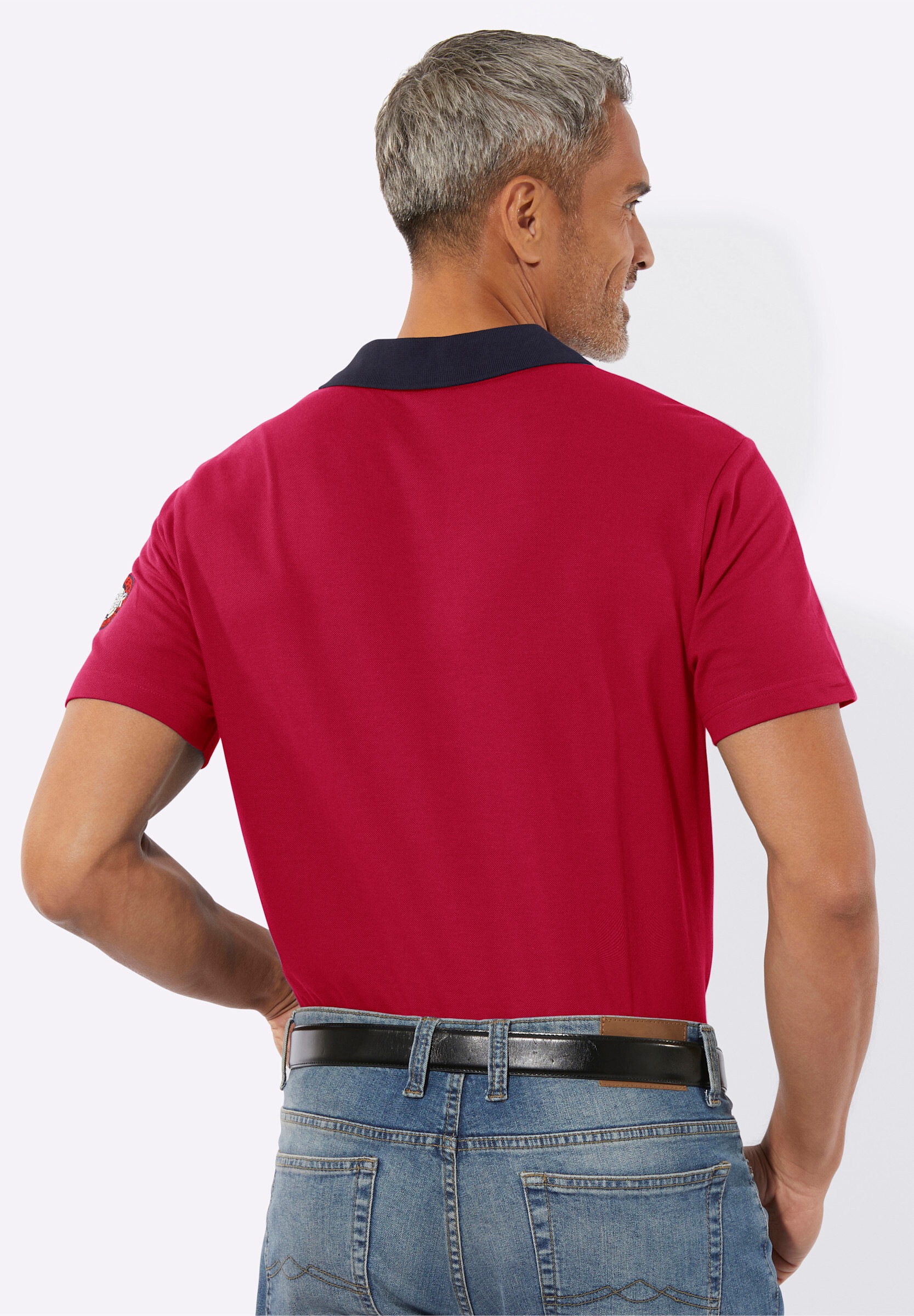 Sieh an! Poloshirt »Kurzarm-Poloshirt Poloshirt mit Schnürung am Ausschnitt«