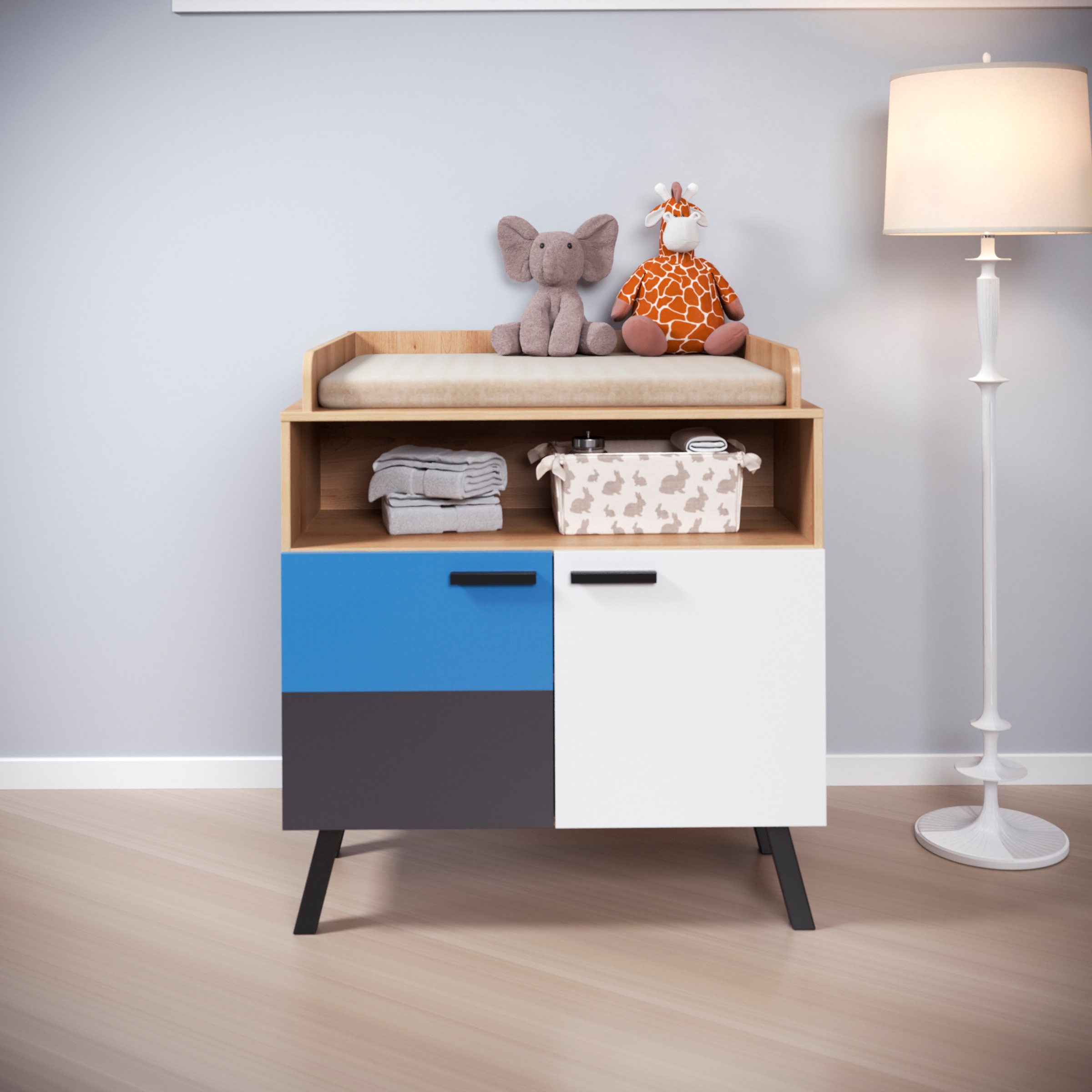 trendteam Babymöbel-Set »Mats«, (Set, 3 tlg., Bett, Wickelkommode, Schrank)