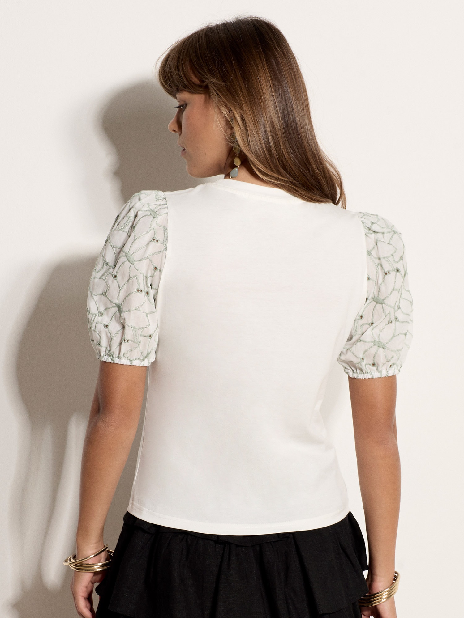 Apricot Spitzentop »Jersey-T-Shirt mit Blumenstickerei« Stickerei
