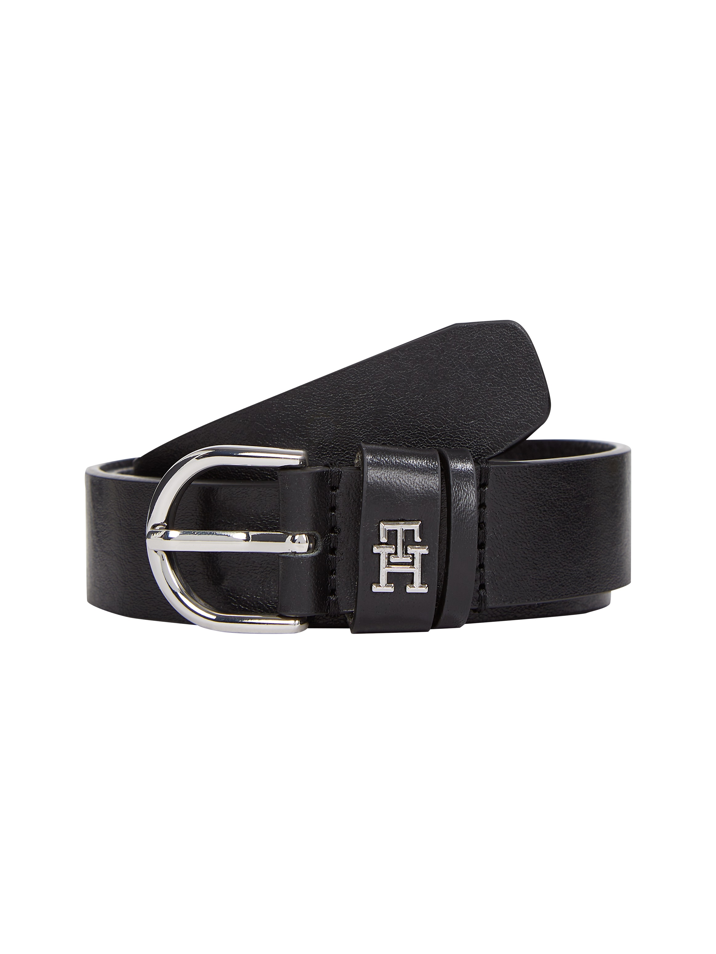 Tommy Hilfiger Ledergürtel »ESSENTIAL EFFORTLESS 2.5 SV«, Einfachdornschließe, Metallemblem