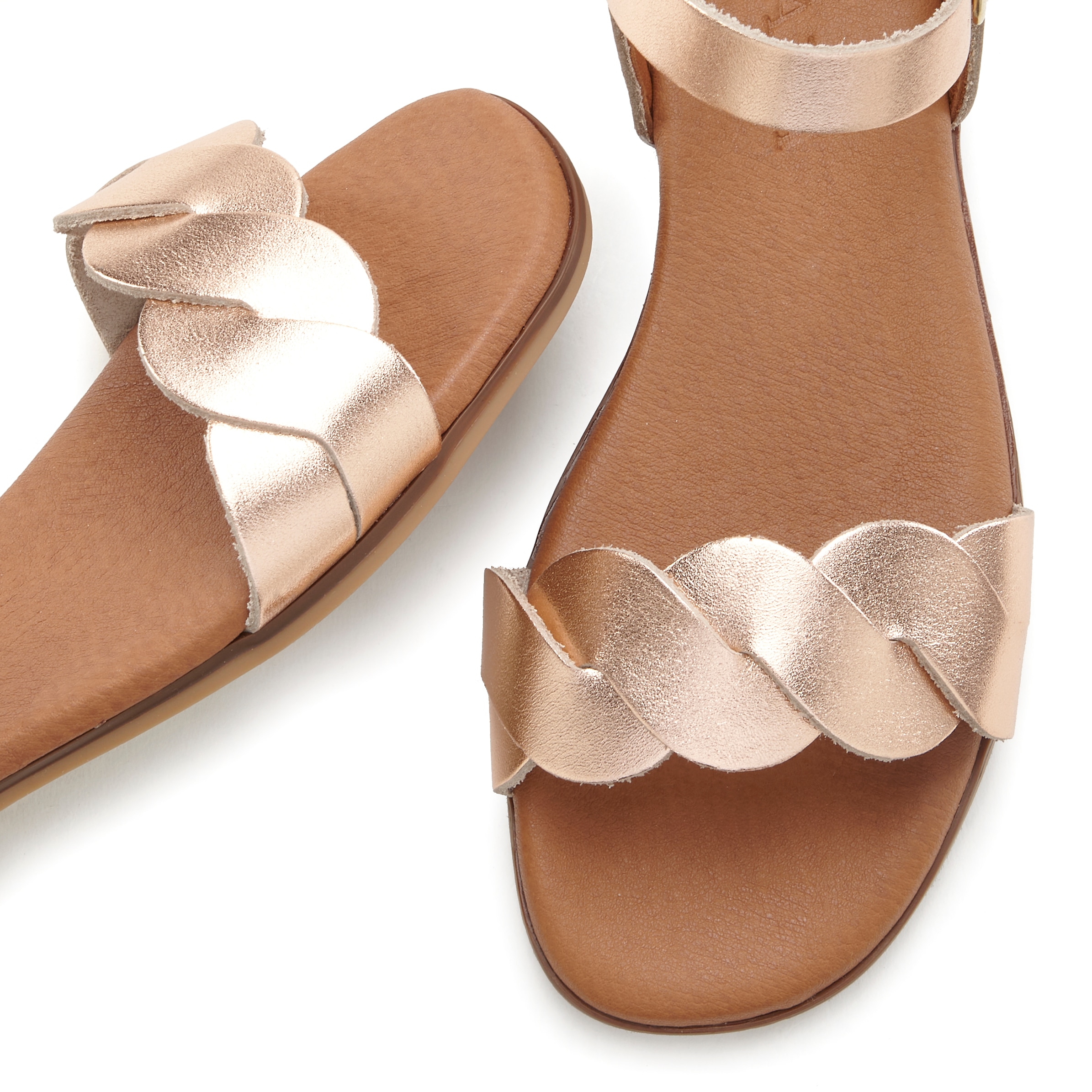 LASCANA Sandale »Sommerschuh«, aus Leder mit überkreuztem Wellenriemen, Sandalette, Sommerschuh