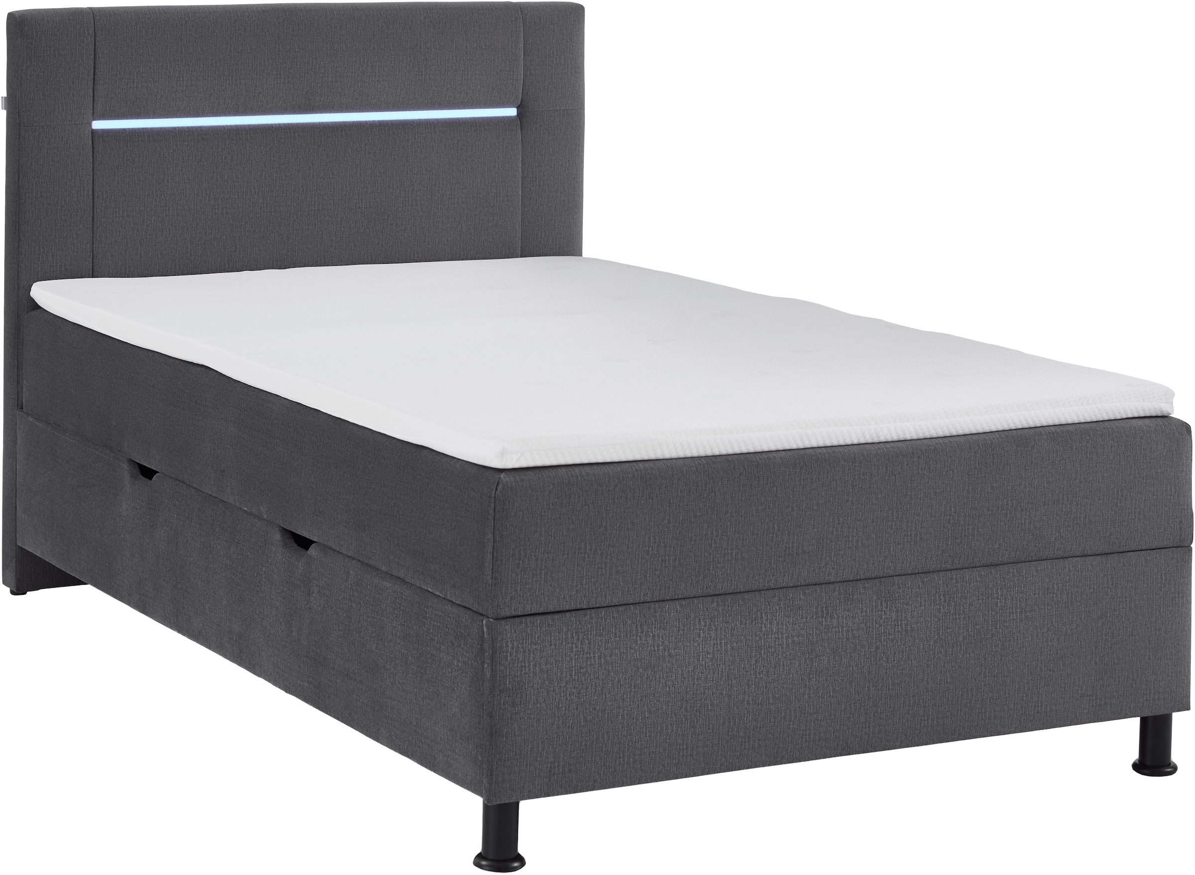 INOSIGN Boxbett »Escalon LED mit Bettkasten, inkl. Topper, LED-Lichtleiste im Kopfteil«, erhältlich in den Breiten 120x200cm und 180x200cm