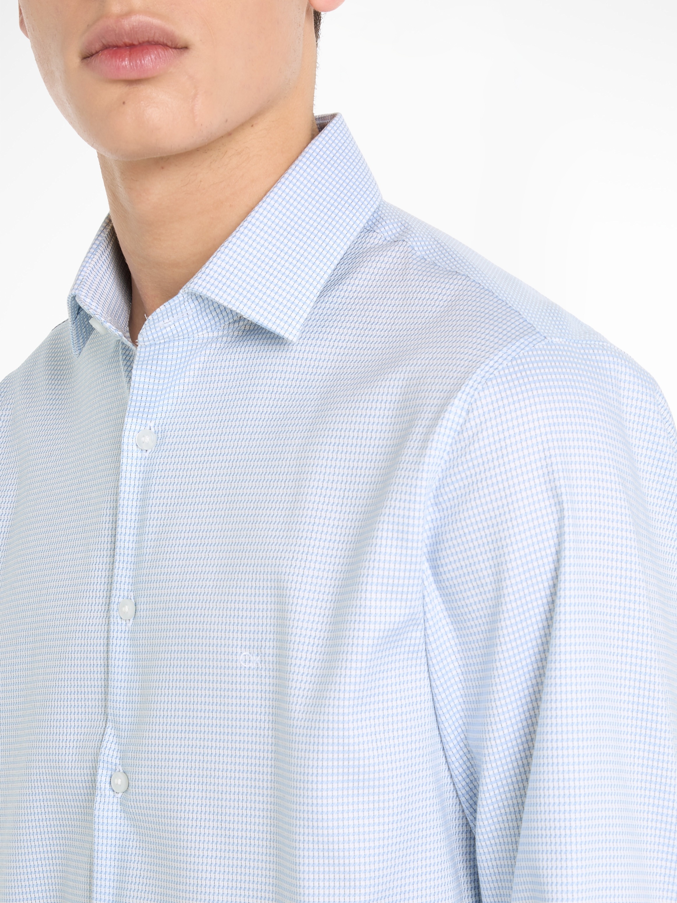 Calvin Klein Langarmhemd »STRETCH COLLAR CHECK SLIM SHIRT«