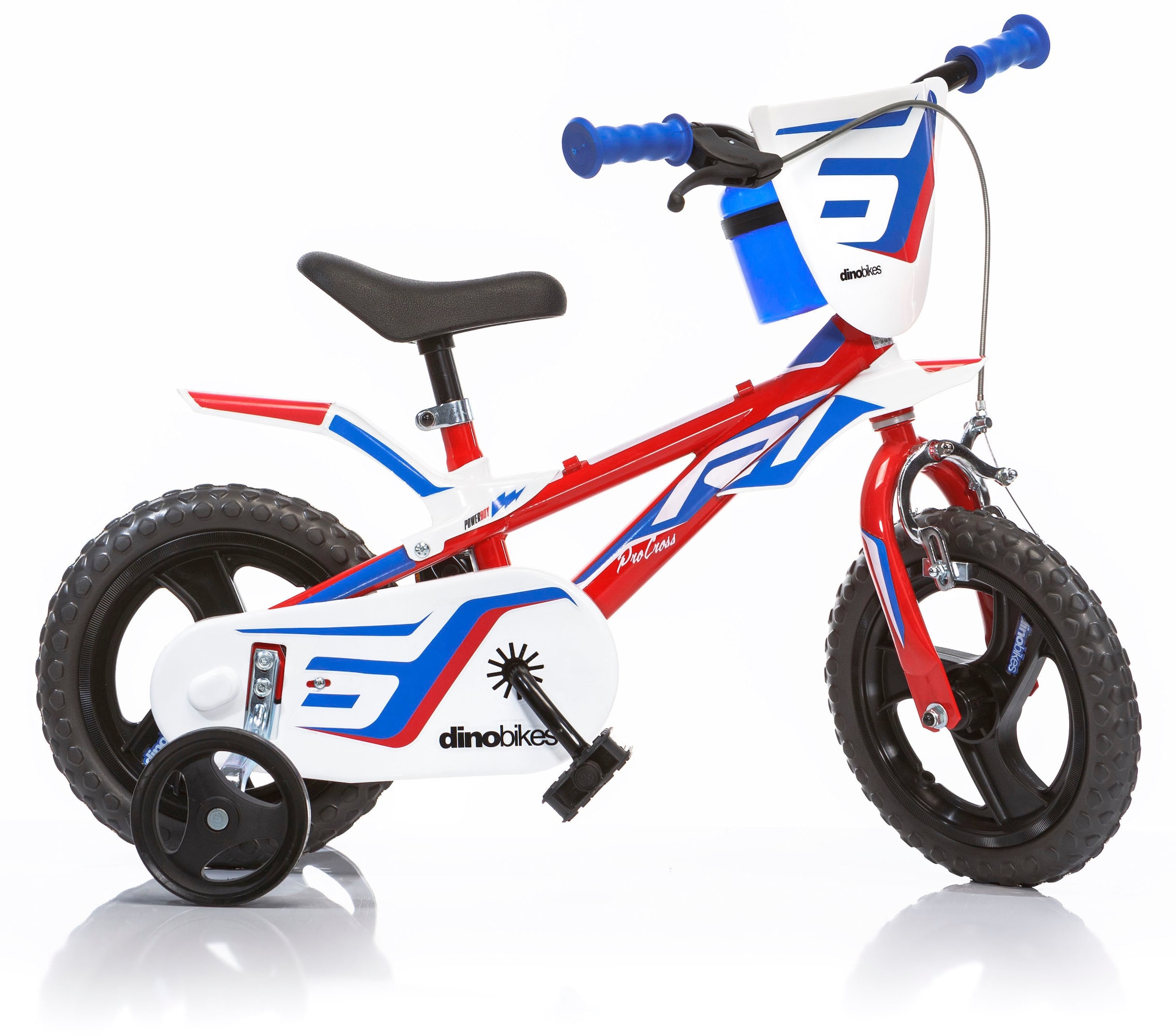 Dino Kinderfahrrad »Mountainbike 12 Zoll«, 1 Gang, mit Stützrädern, Frontschild und coolen Schutzblechen