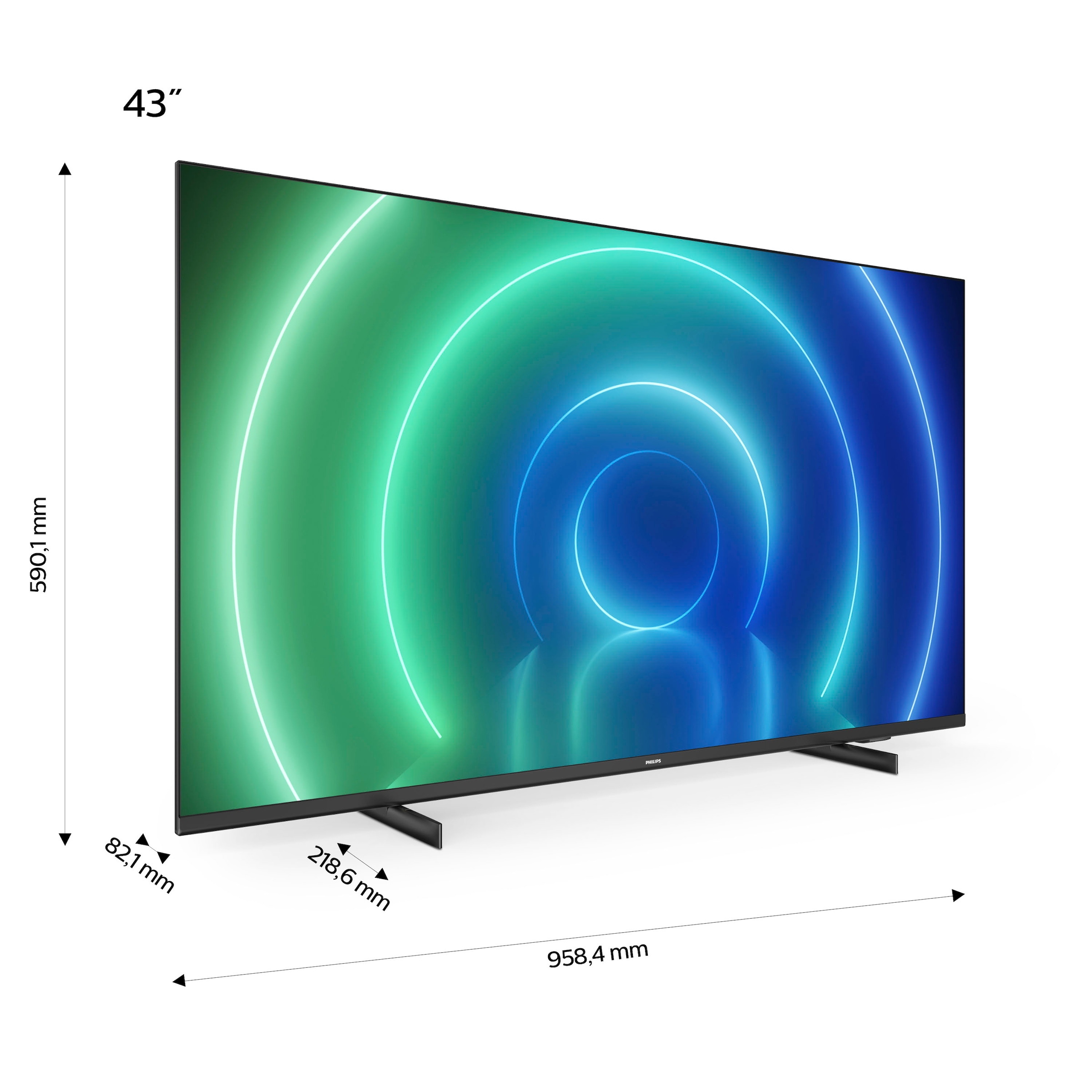 Philips LED-Fernseher »43PUS7506/12«, 4K Ultra HD, Smart-TV, HDR10+ kompatibel, 60 Hz, Dolby Vision & Atmos, Smart TV, Triple Tuner