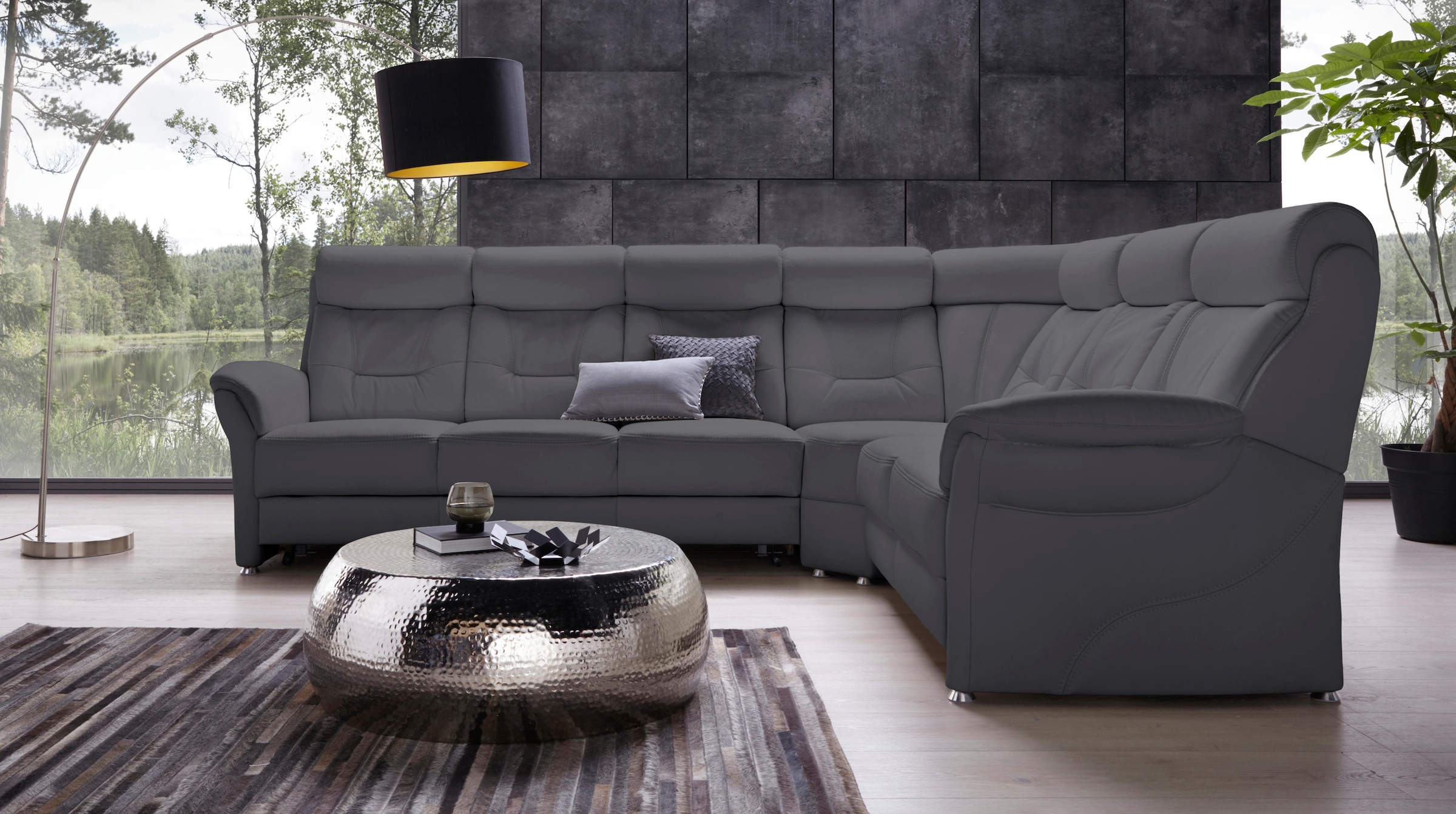 Places of Style Ecksofa »Sardinien L-Form«, mit Kopfteilverstellung, wahlweise mit Bettfunktion