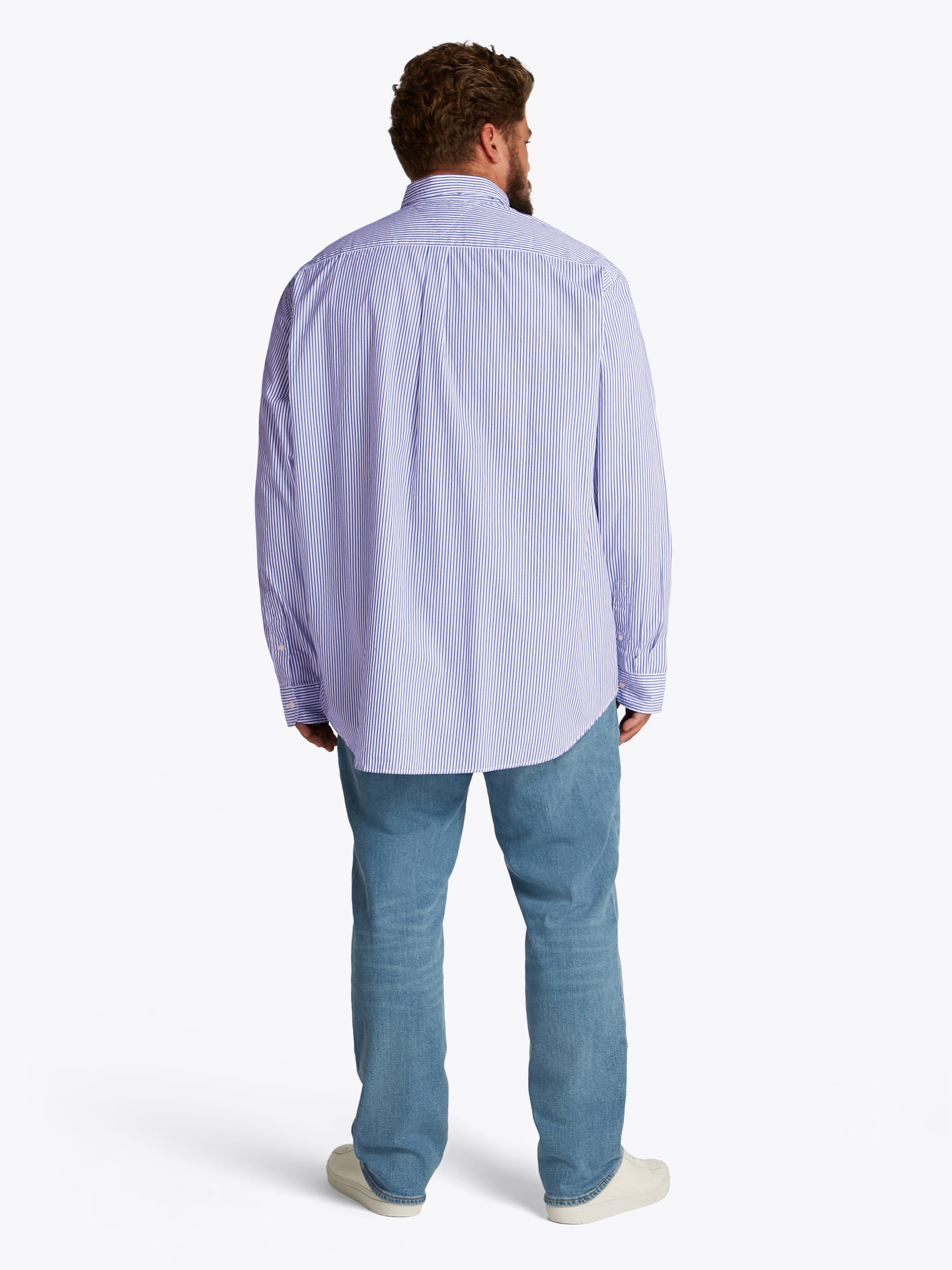 Tommy Hilfiger Big & Tall Langarmhemd »BT-FLEX POPLIN CL STP SHIRT-B«, in Großen Größen, Logostickerei