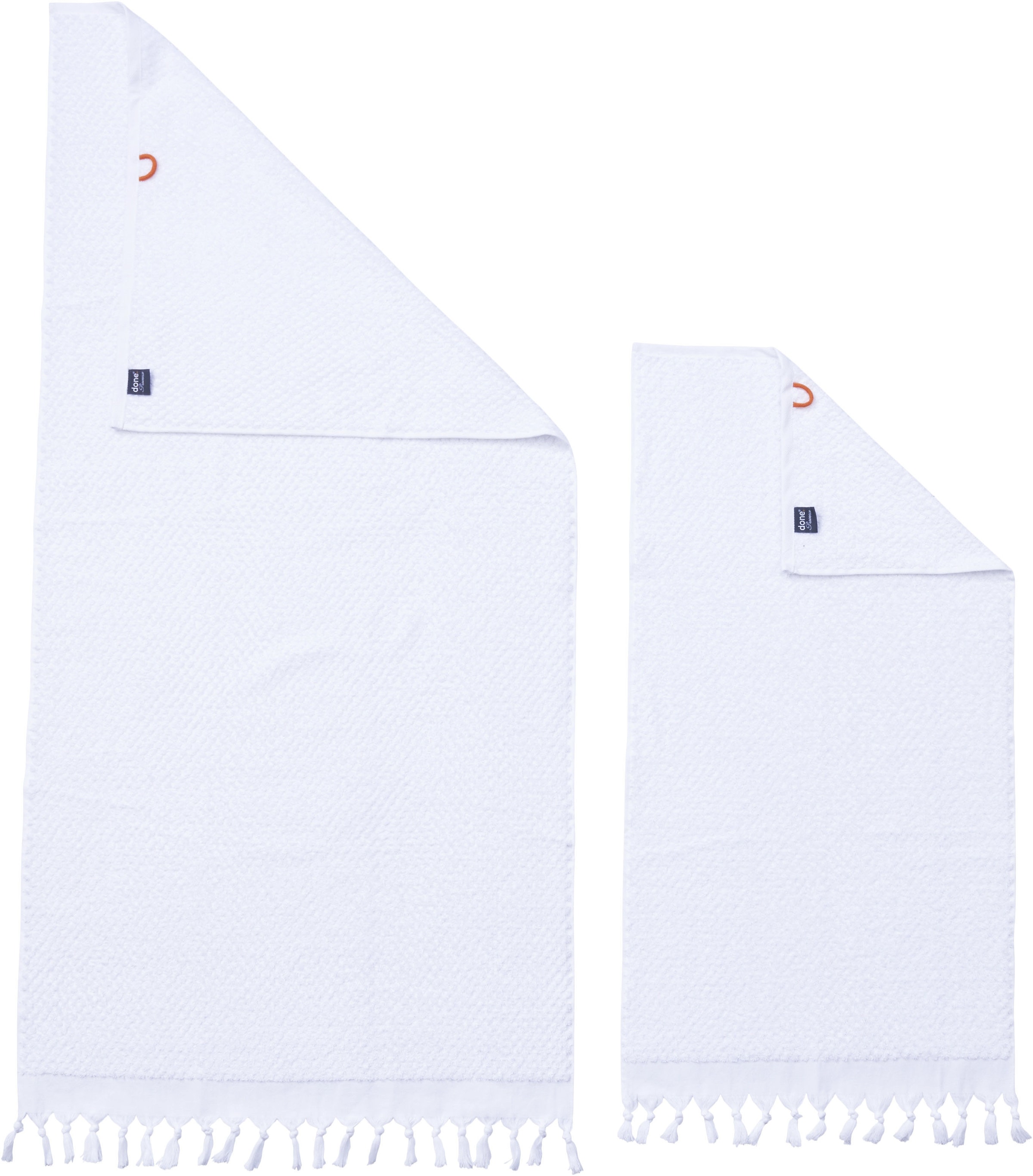 done.® Handtuch Set »Provence Honeycomb«, (Set, 3 St., 1 Badetuch (70x140 cm)-2 Handtücher (50x100 cm), in Honigwaben-Optik, mit Fransen