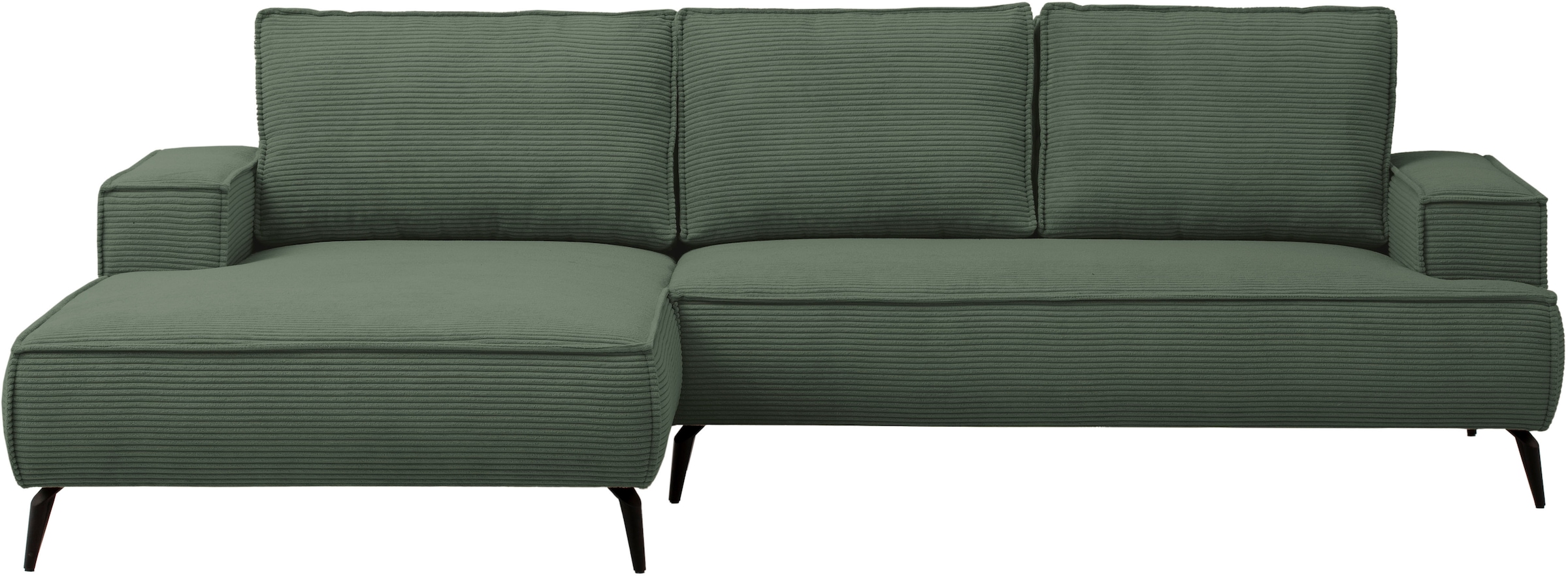 andas Ecksofa »TVINNU, L-Form in Cord, Sofa«, wahlweise Recamiere rechts/links, schwarze Füße, bequemer Sitzkomfort