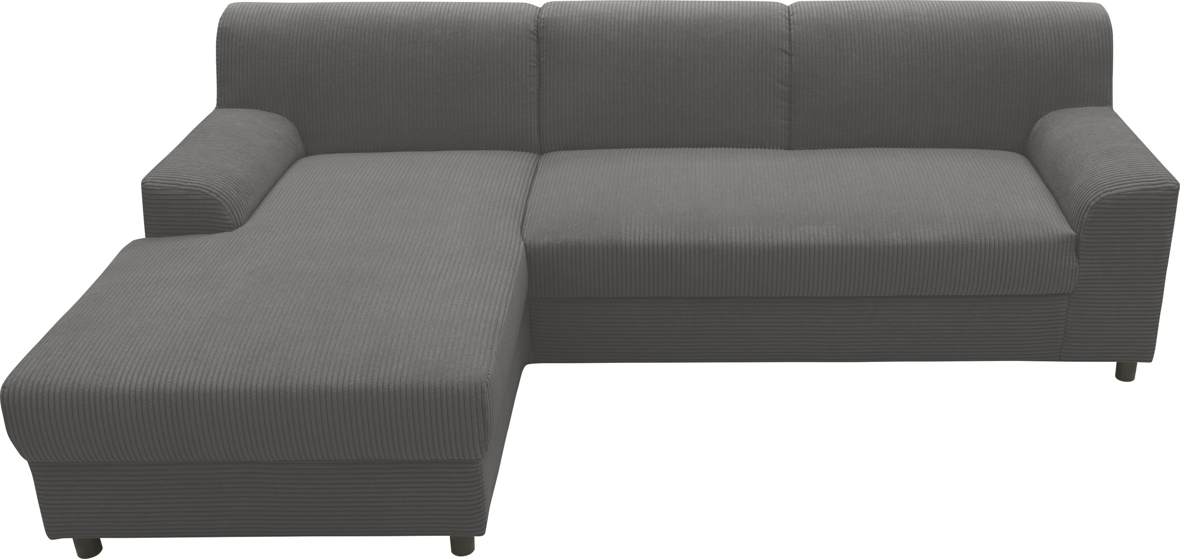 DOMO collection Ecksofa »Turah 2, L-Form, in Cord u. wasserabweisender Microfaser, Federkern«, B/T/H: 241/146/79 cm, incl. Zierkissen, wahlweise mit Bettfunktion