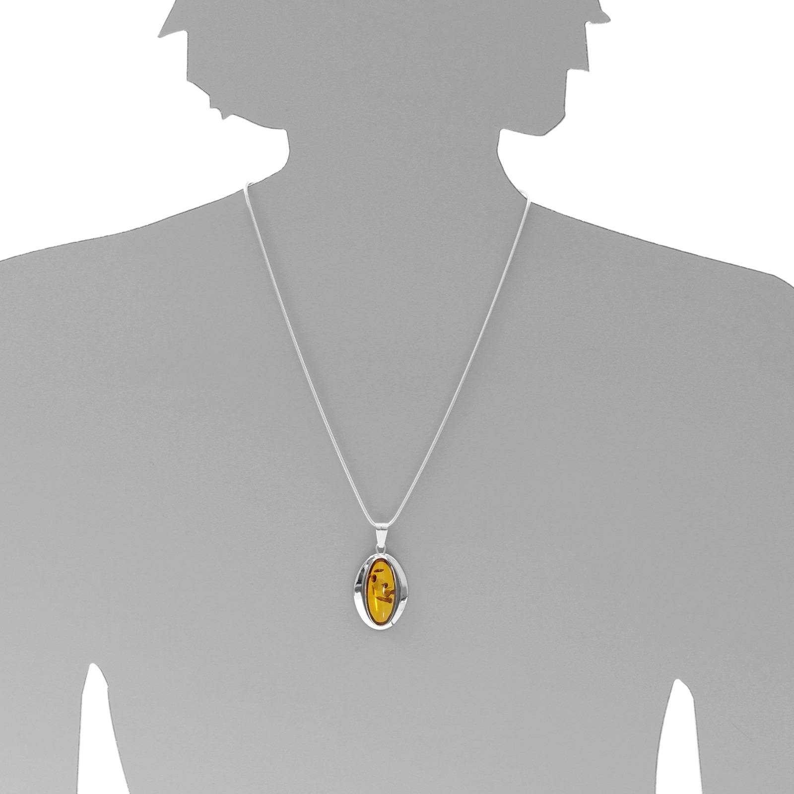 OSTSEE-SCHMUCK Kette mit Anhänger »- Heike - Silber 925/000 - Bernstein«