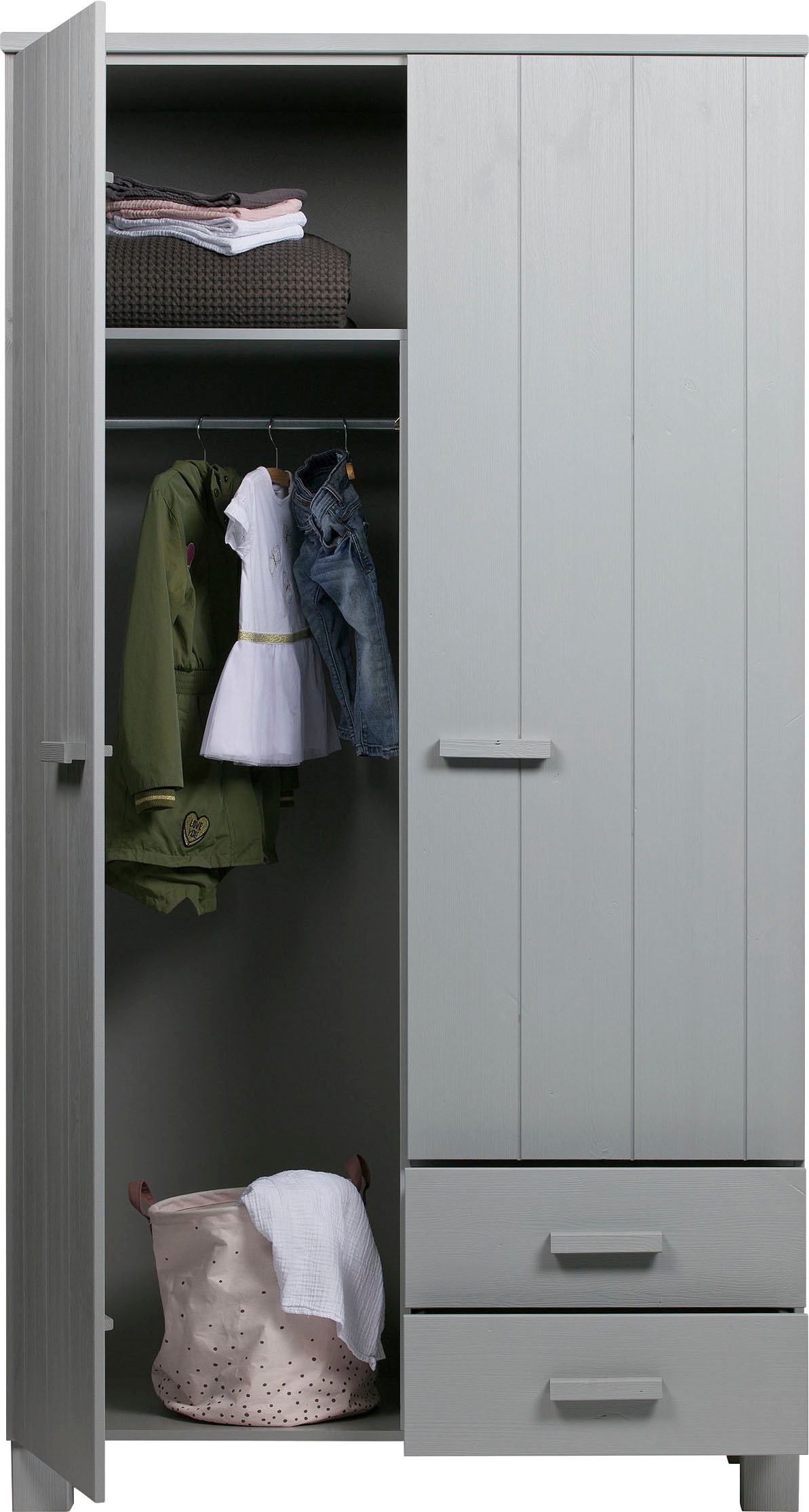 WOOOD Garderobenschrank »Dennis«, mit Kleiderstange, viel Stauraum, B 111 cm x H 202 cm