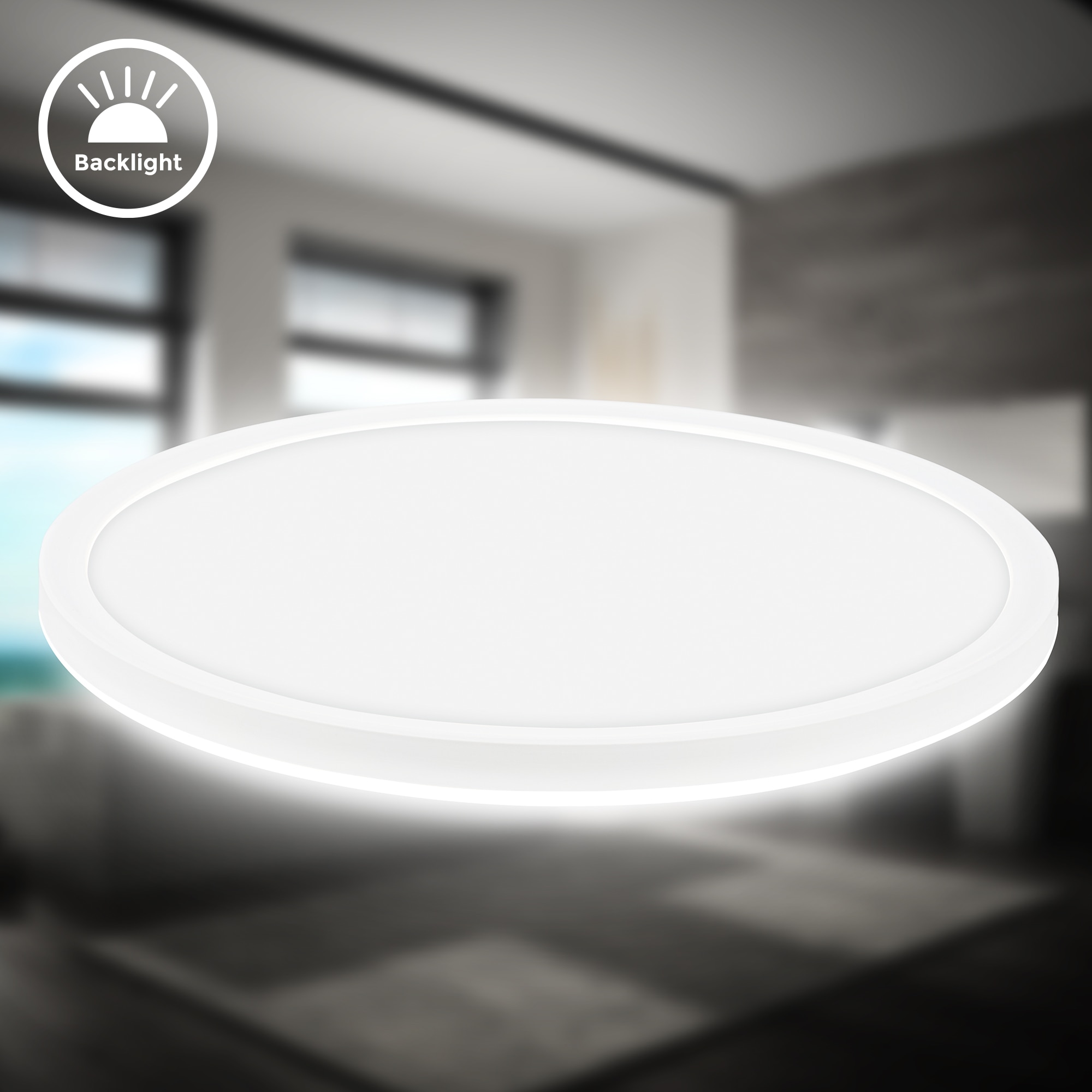 B.K.Licht LED Deckenleuchte »BKL1604 Ultraflache LED Badleuchte, mit Microwavesensor, IP44« LED-Modul 1 Stk. Neutralweiß 4.000K, 2.400 Lm, 18W, indirekte Hintergrundbeleuchtung, ⌀29cm, Weiß