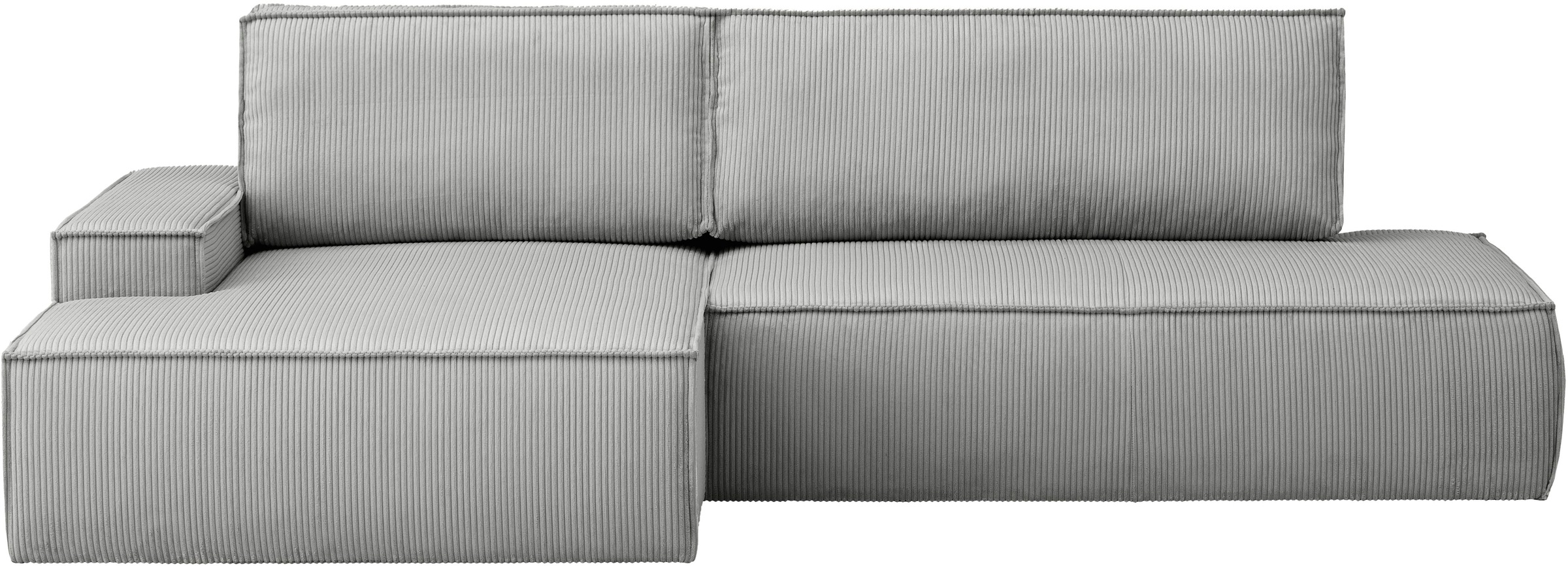 Home affaire Ecksofa »SHERWOOD, Schlafsofa in L-Form offen (275cm), Cord, Leinenoptik«, Schlaffunktion und Bettkasten, Kedernaht, hoher Sitz- & Liegekomfort