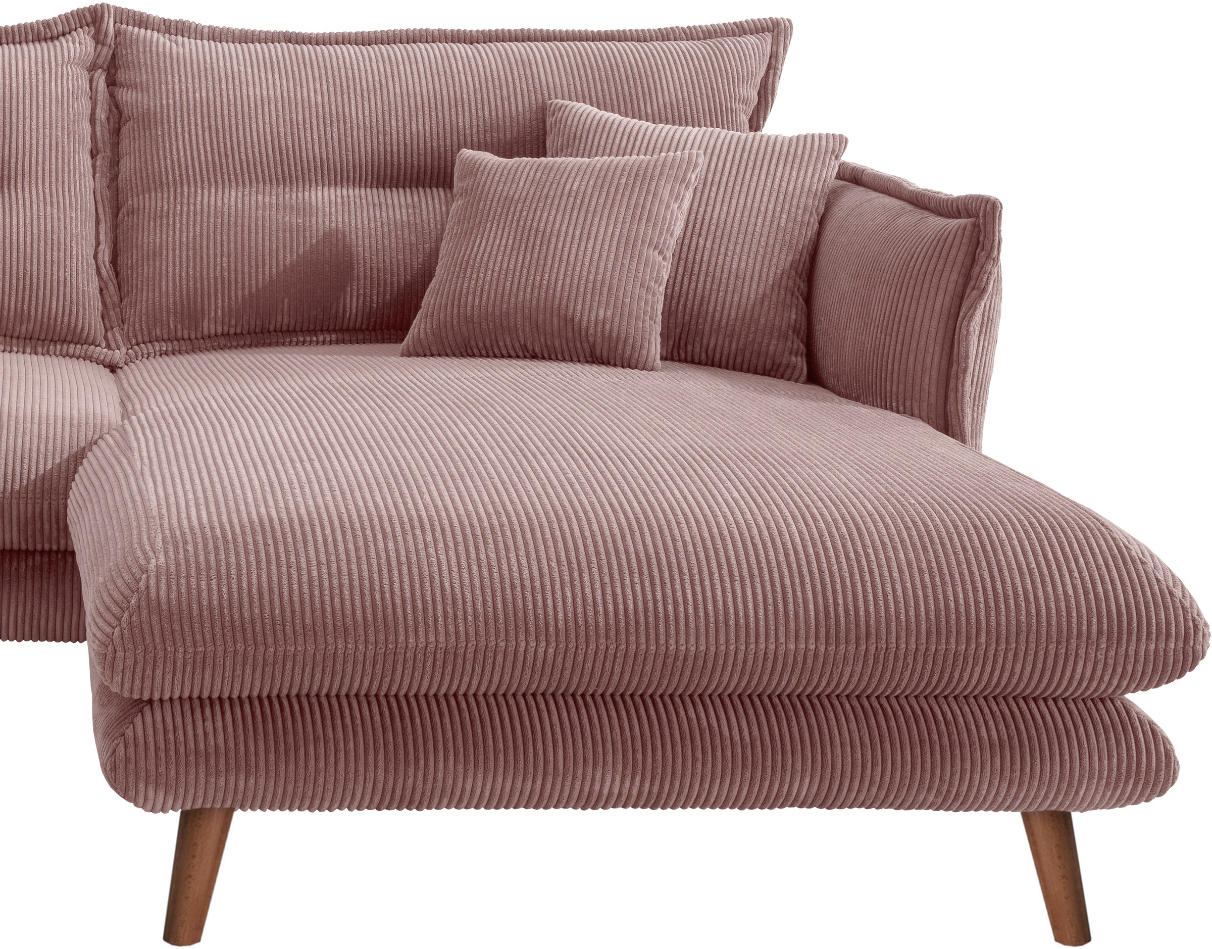 INOSIGN Ecksofa »Lazio modern und bequem, schmale Armlehnen, tolle Detailverarbeitung«, zwei verschiedene Fußfarben wählbar