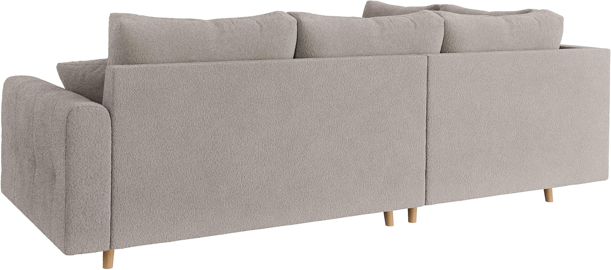 Home affaire Ecksofa »CHARRE L-Form mit Ottomane, Maße B/T/H: 231/161/81 cm«, feine Steppung, lose Rücken- und Zierkissen, auch in Cord und Bouclé