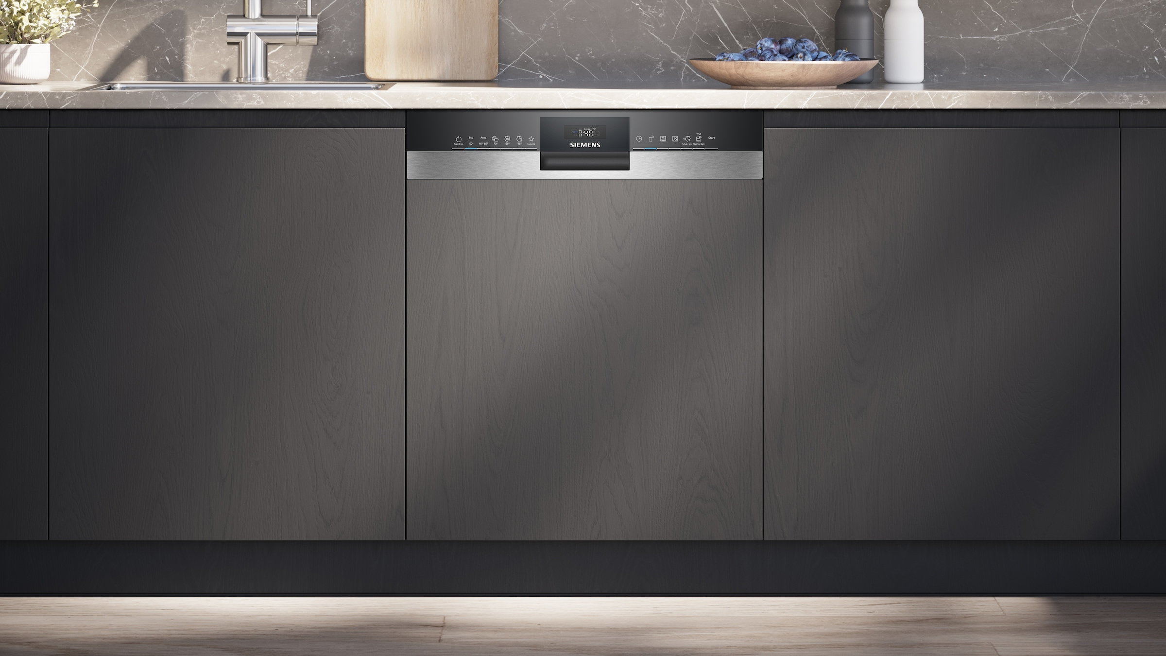 SIEMENS teilintegrierbarer Geschirrspüler iQ300 »SN53HS03VE« 14 tlg. Maßgedecke Schnelles Spülen mit varioSpeedPlus und flexibles Korbsystem