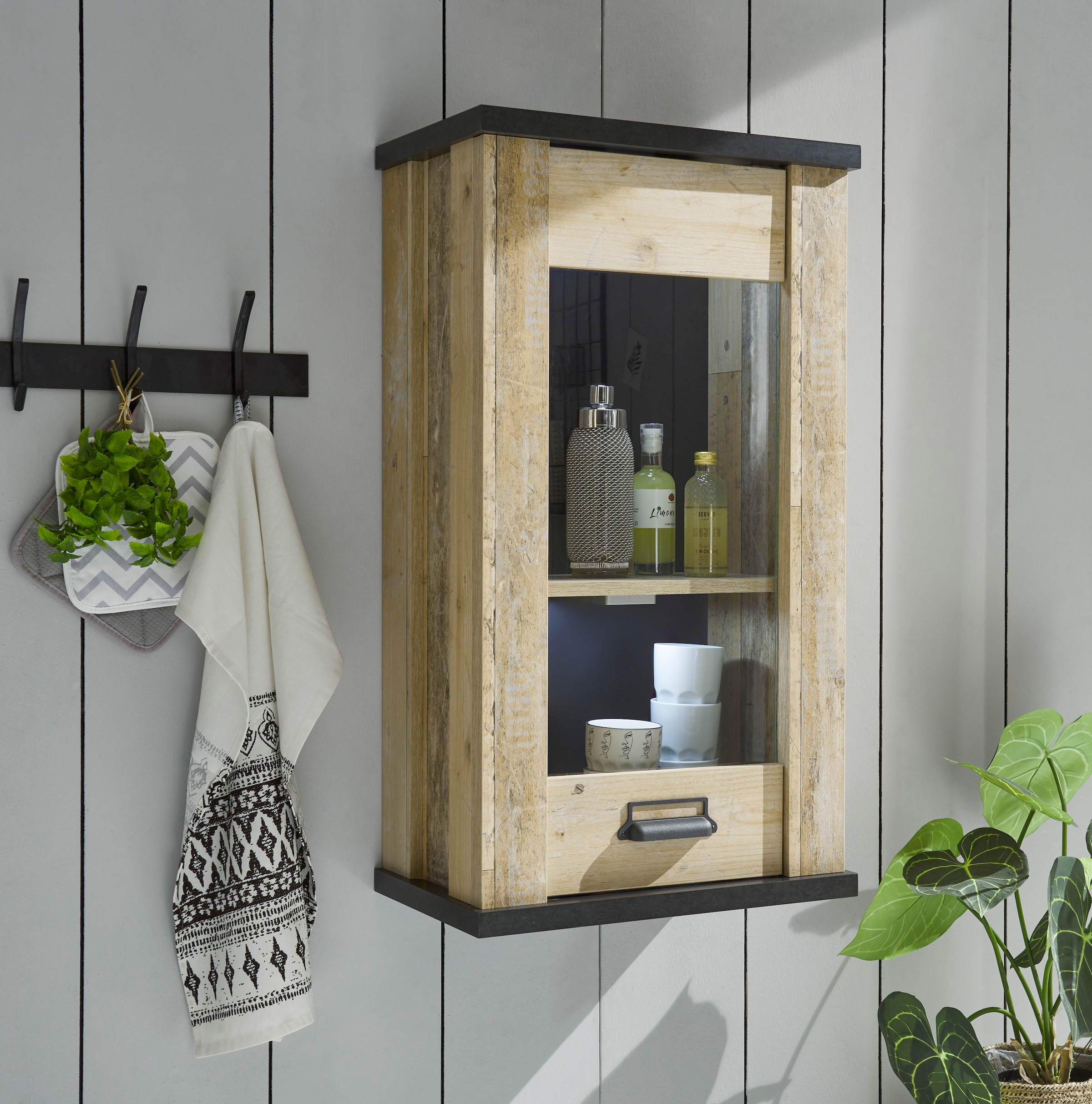 Home affaire Hängeschrank »Sherwood« mit Apothekergriff aus Metall, Höhe 90 cm