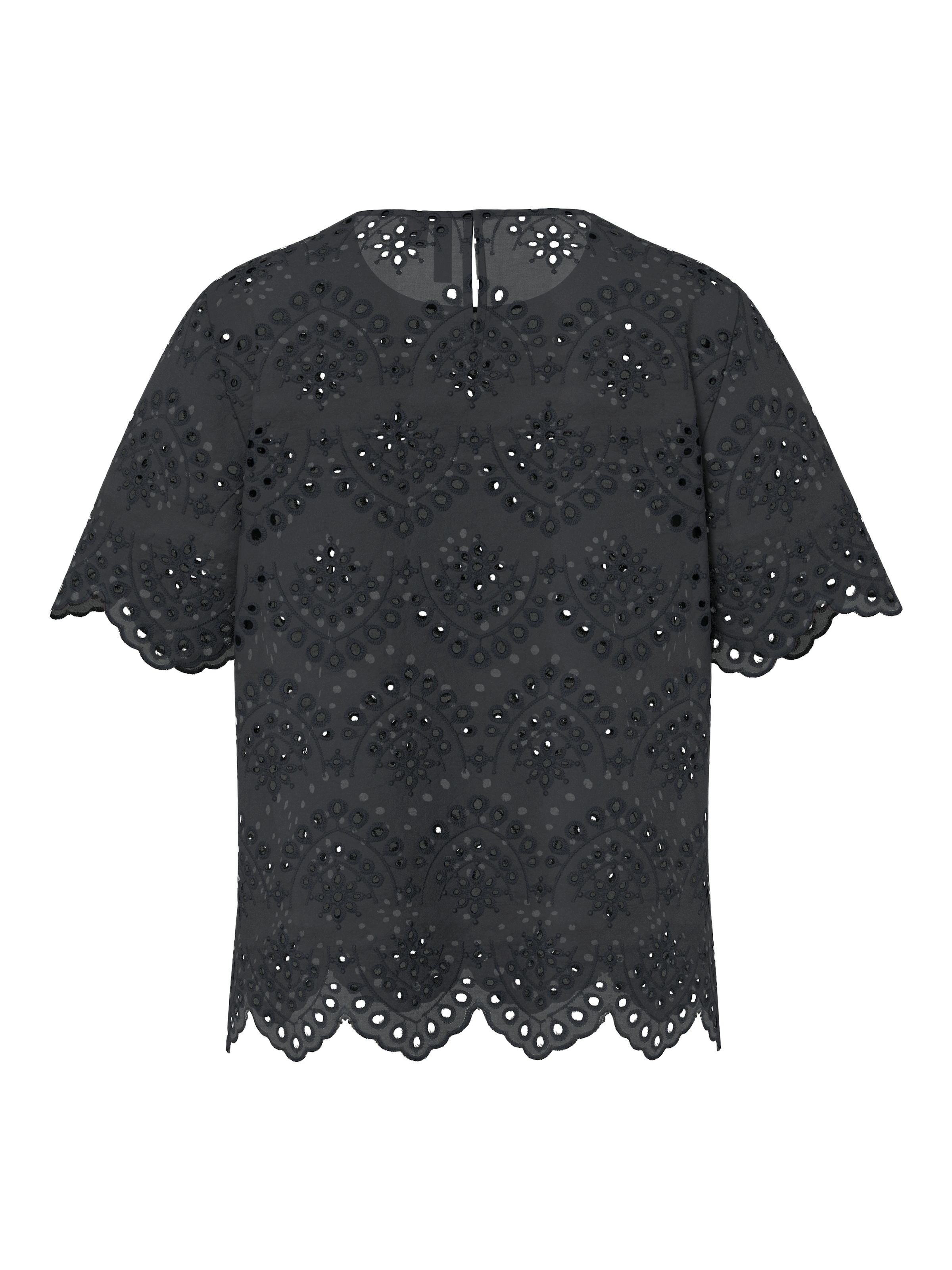 pieces Shirttop »PCVILDE SS TOP WVN NOOS« mit Allover-Lochstickerei