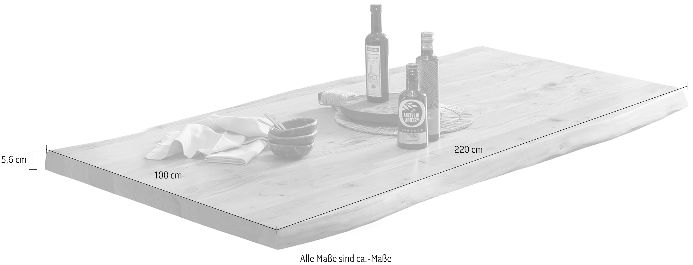 SIT Tischplatte, Baumkante wie gewachsen