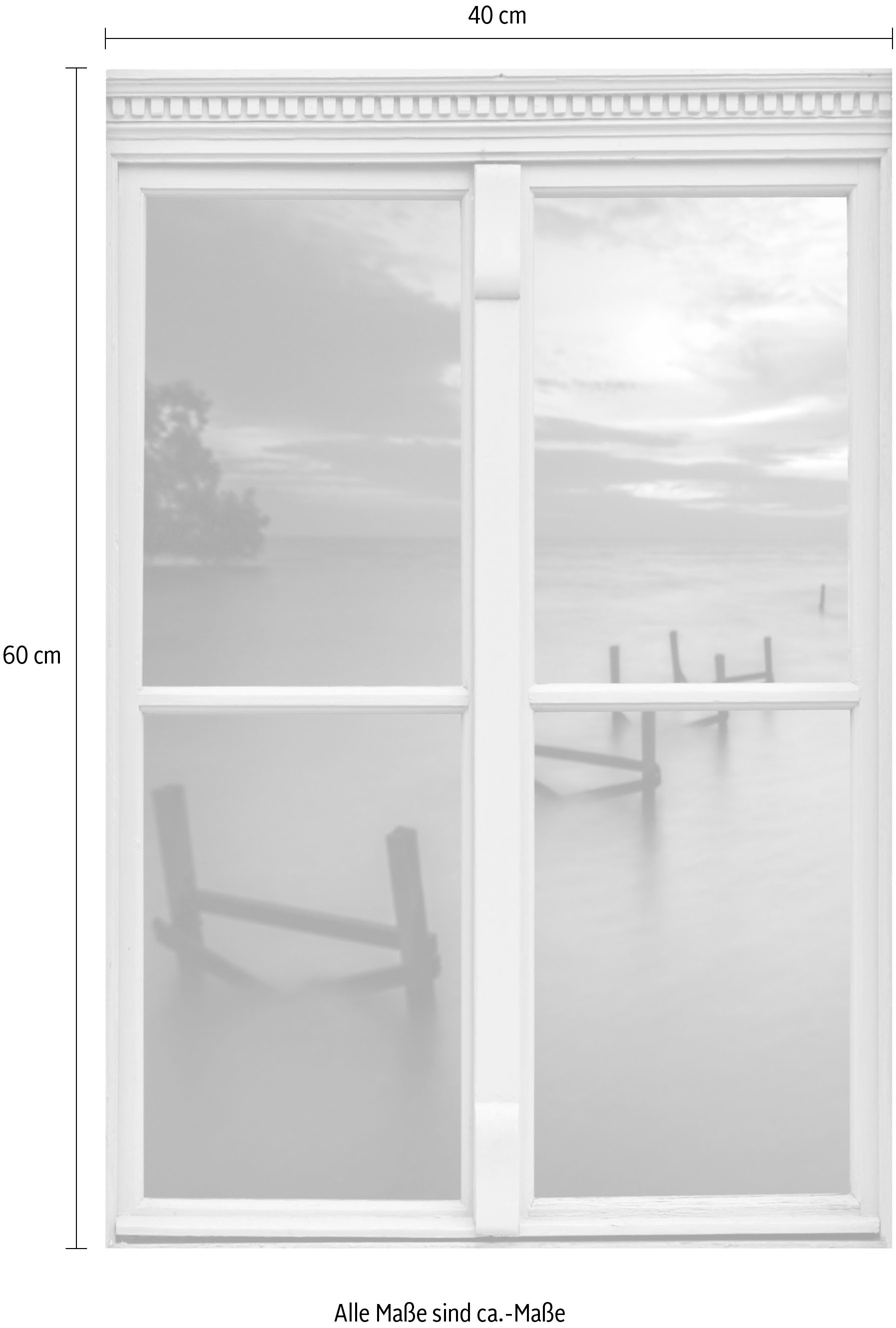 queence Wandsticker »Meer« Wandsticker, Wandbild, selbstklebend, 3D, Fenster