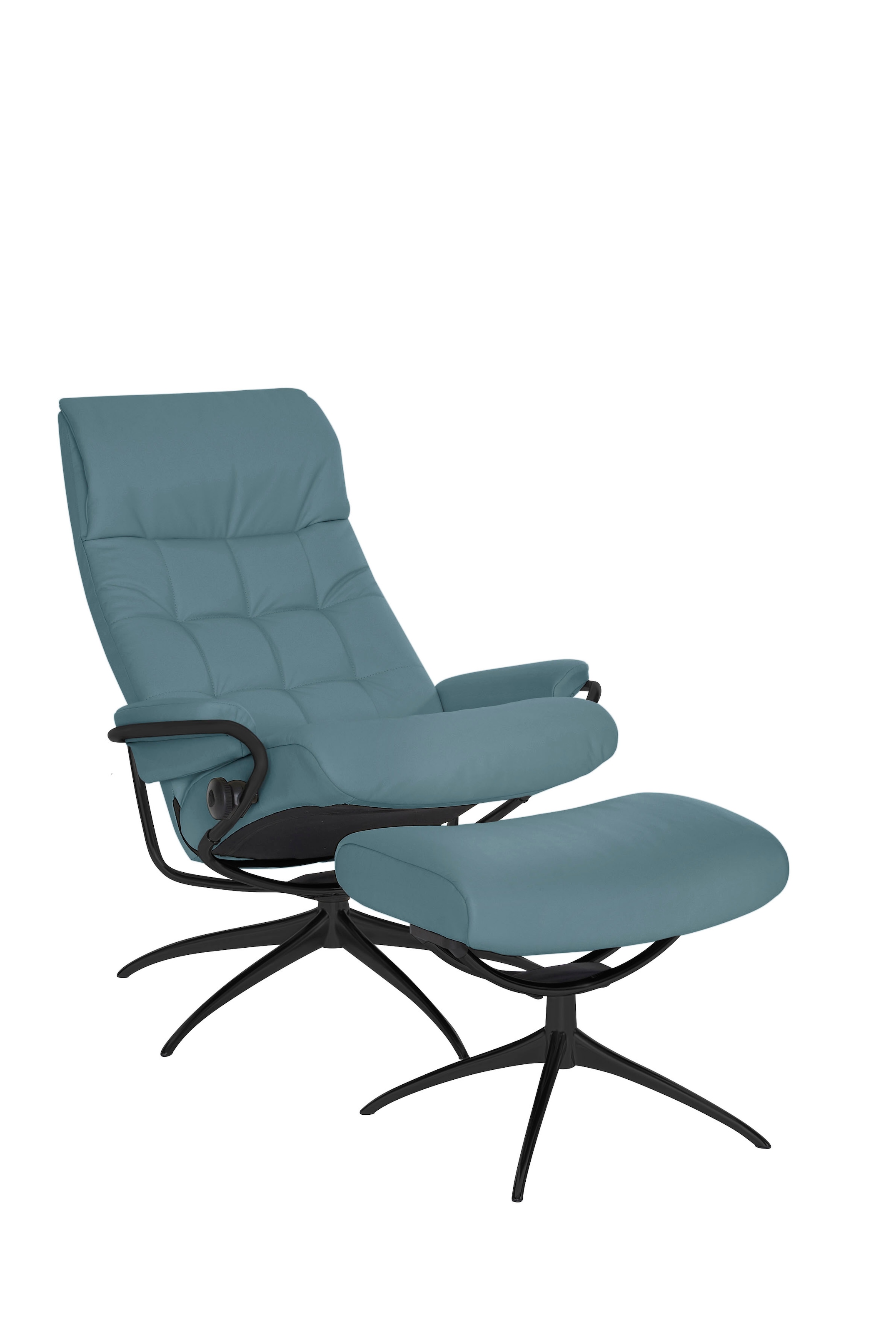 Stressless® Relaxsessel »London«, (Set, Relaxsessel mit Hocker), mit Hocker, High Back, mit Star Base, Gestell Schwarz